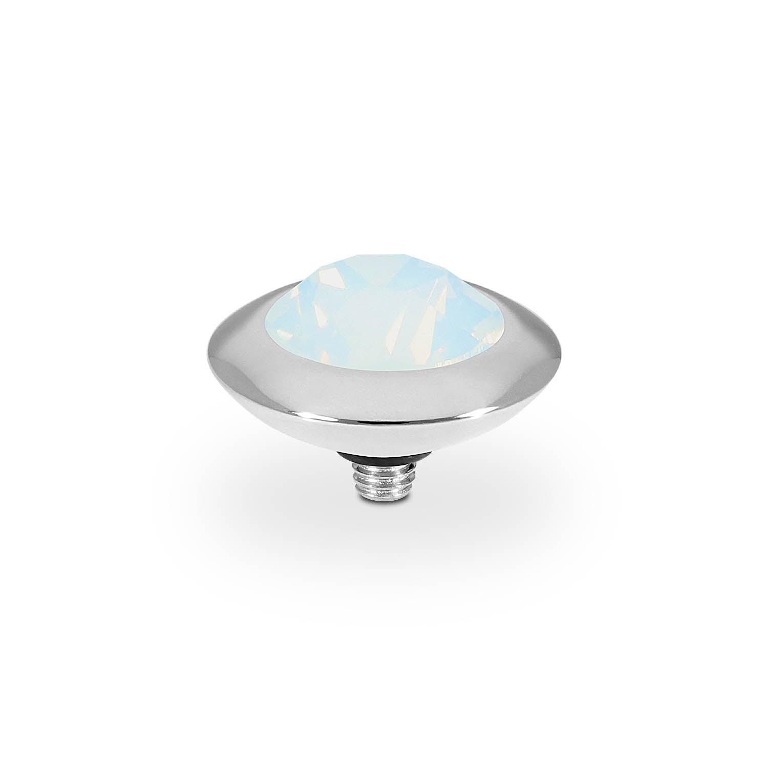 Tondo Top 13 mm - Silber white opal