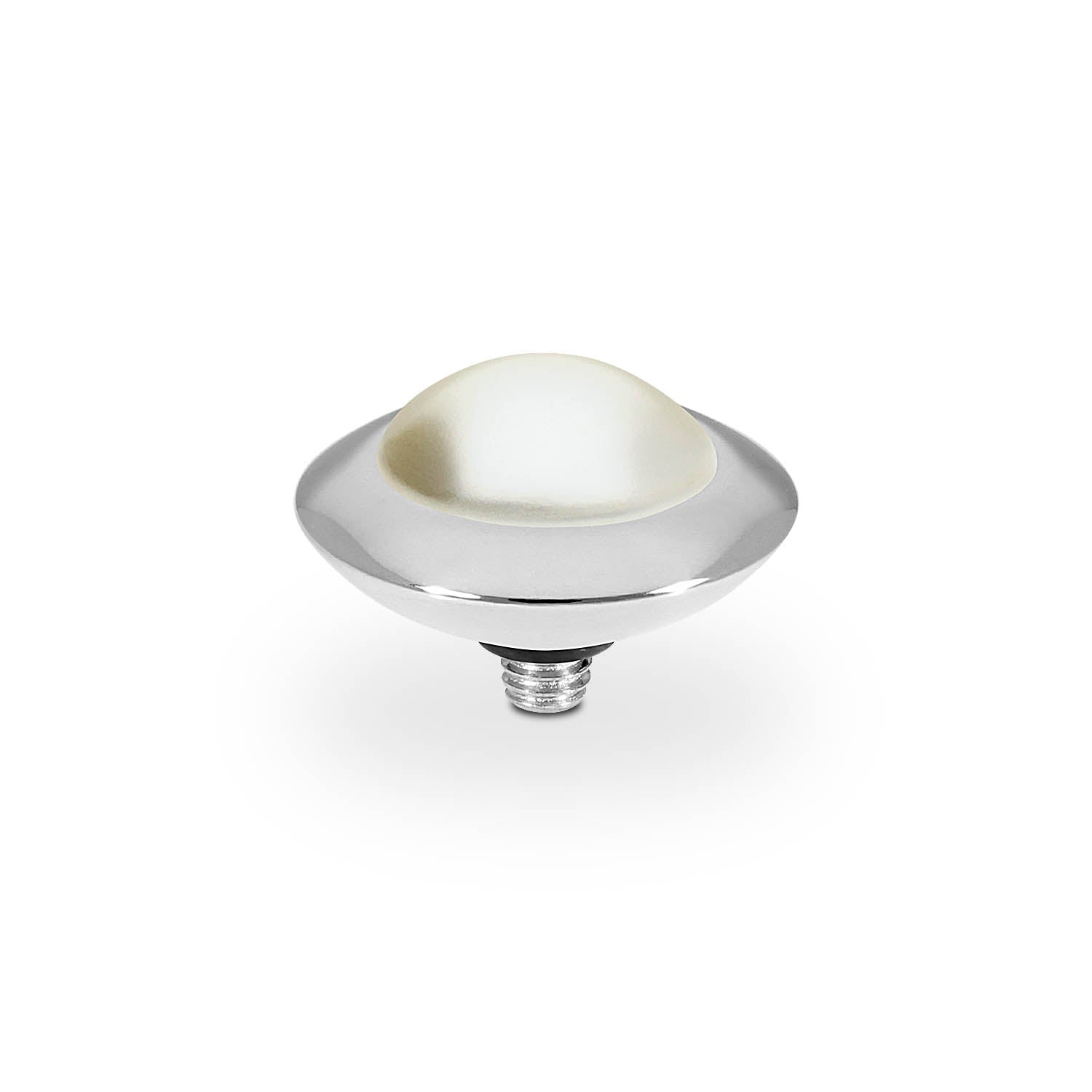 Tondo Top 13 mm - Silber cream pearl
