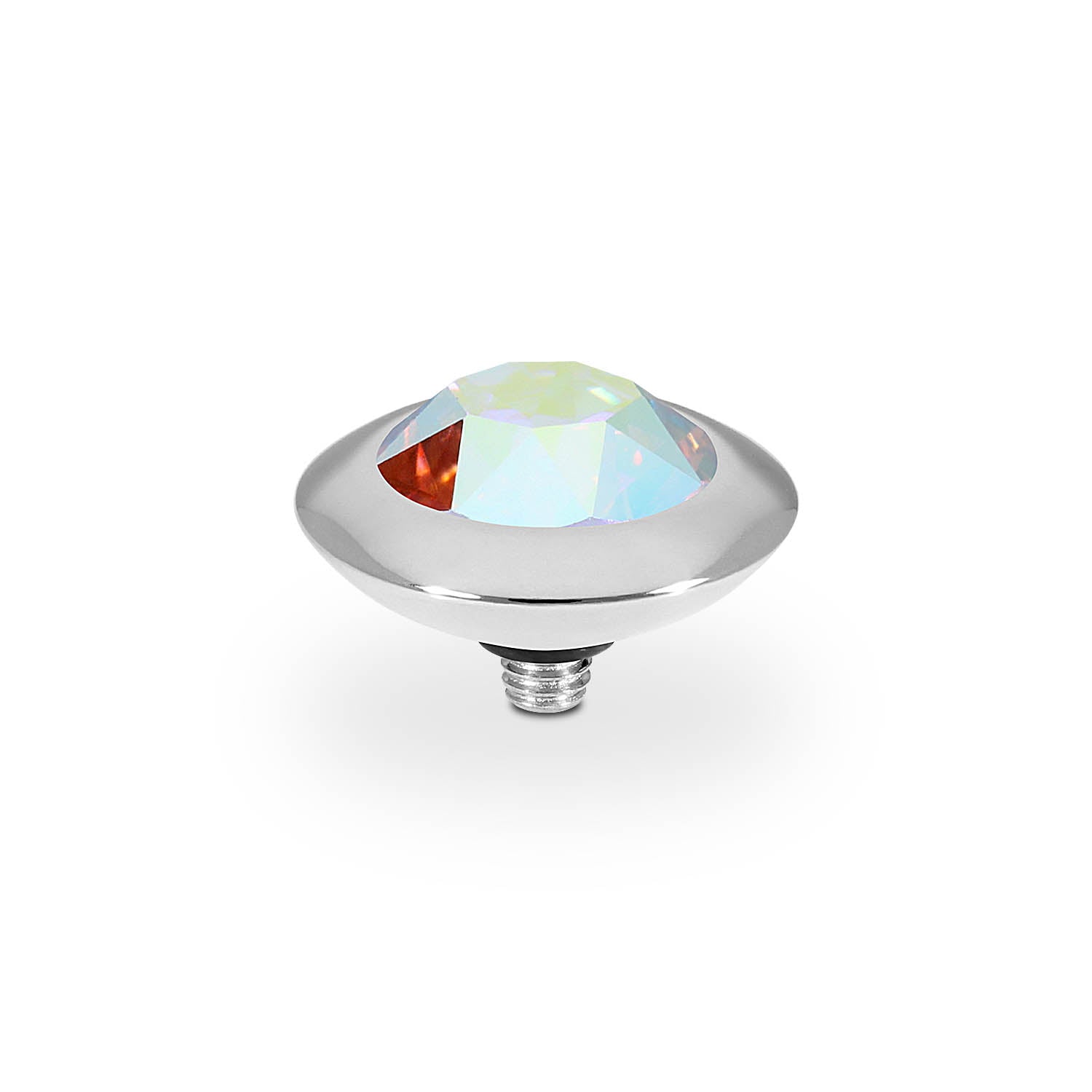 Tondo Top 13 mm - Silber crystal aurora boreale