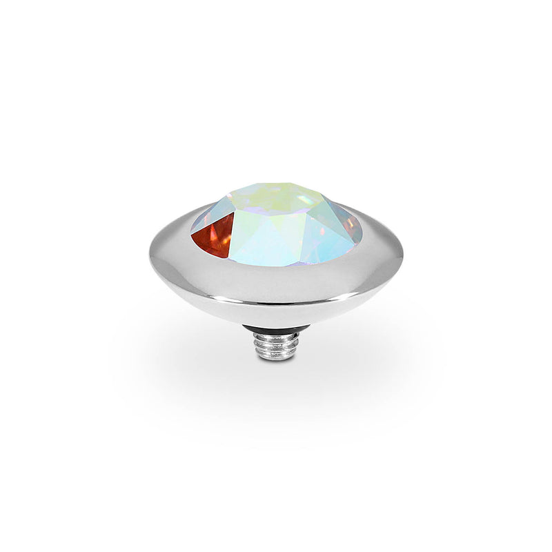 Tondo Top 13 mm - Silber crystal aurora boreale