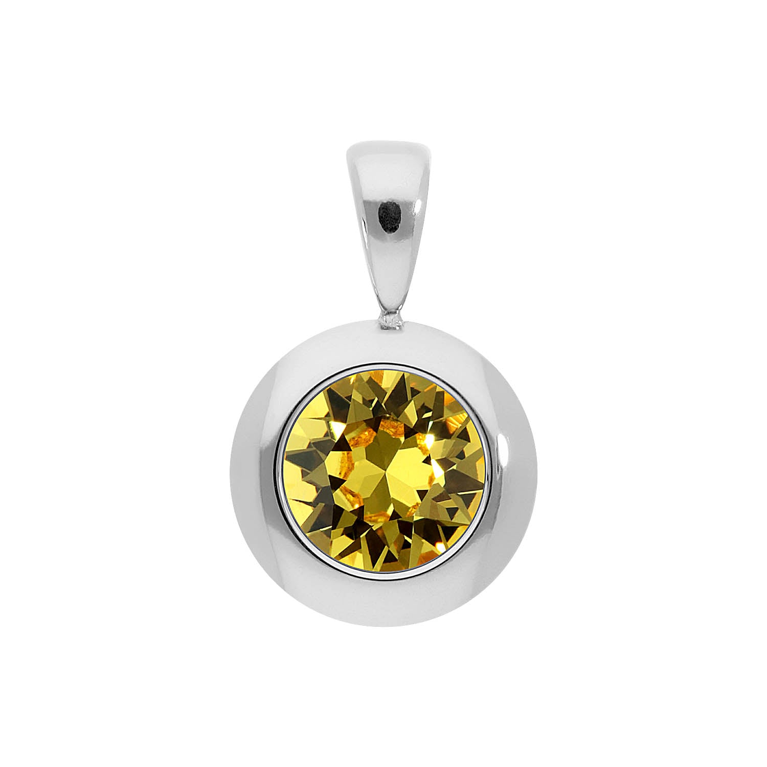 Tondo Anhänger 13 mm - Silber light topaz