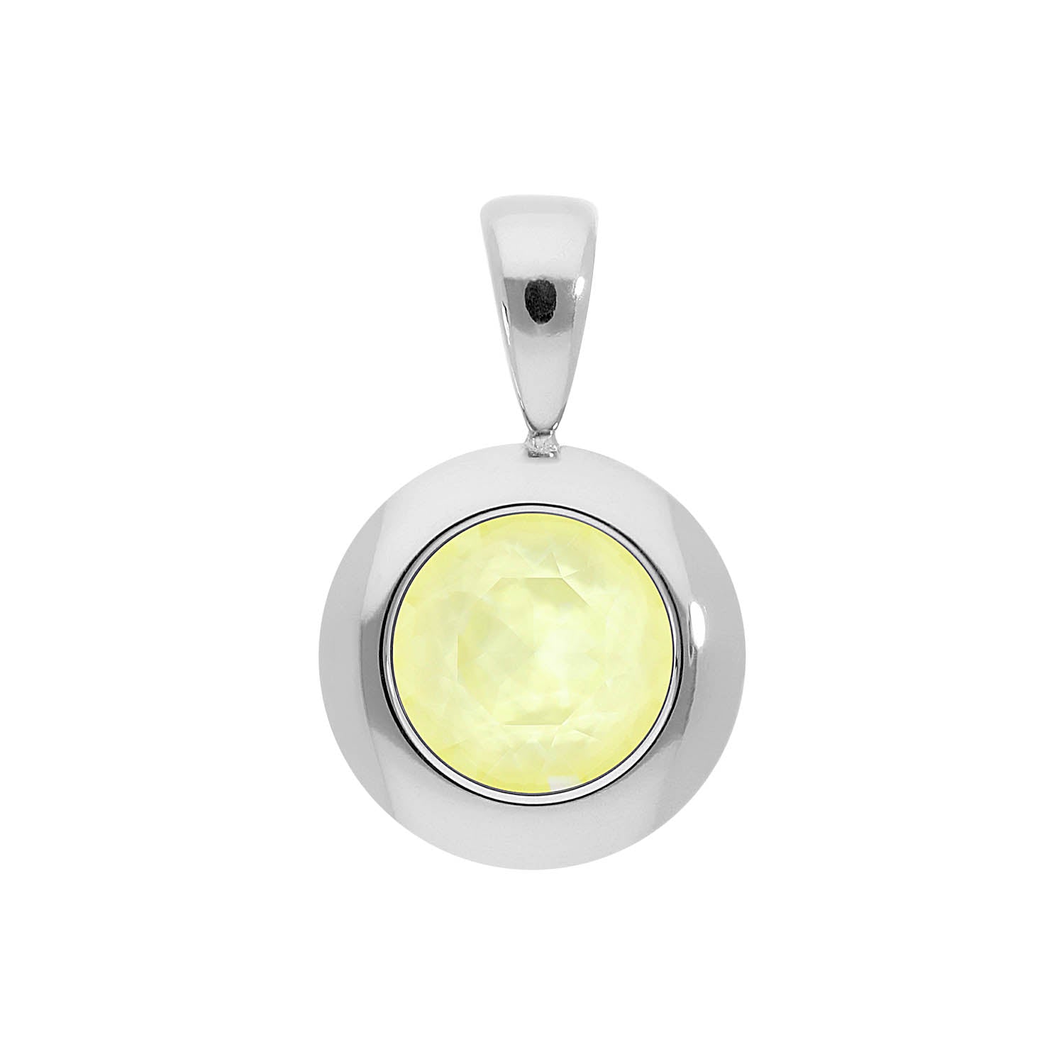 Tondo Anhänger 13 mm - Silber crystal soft yellow ignite