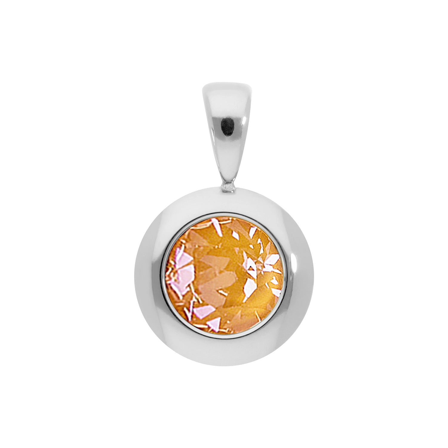 Tondo Anhänger 13 mm - Silber Crystal Mango Ignite