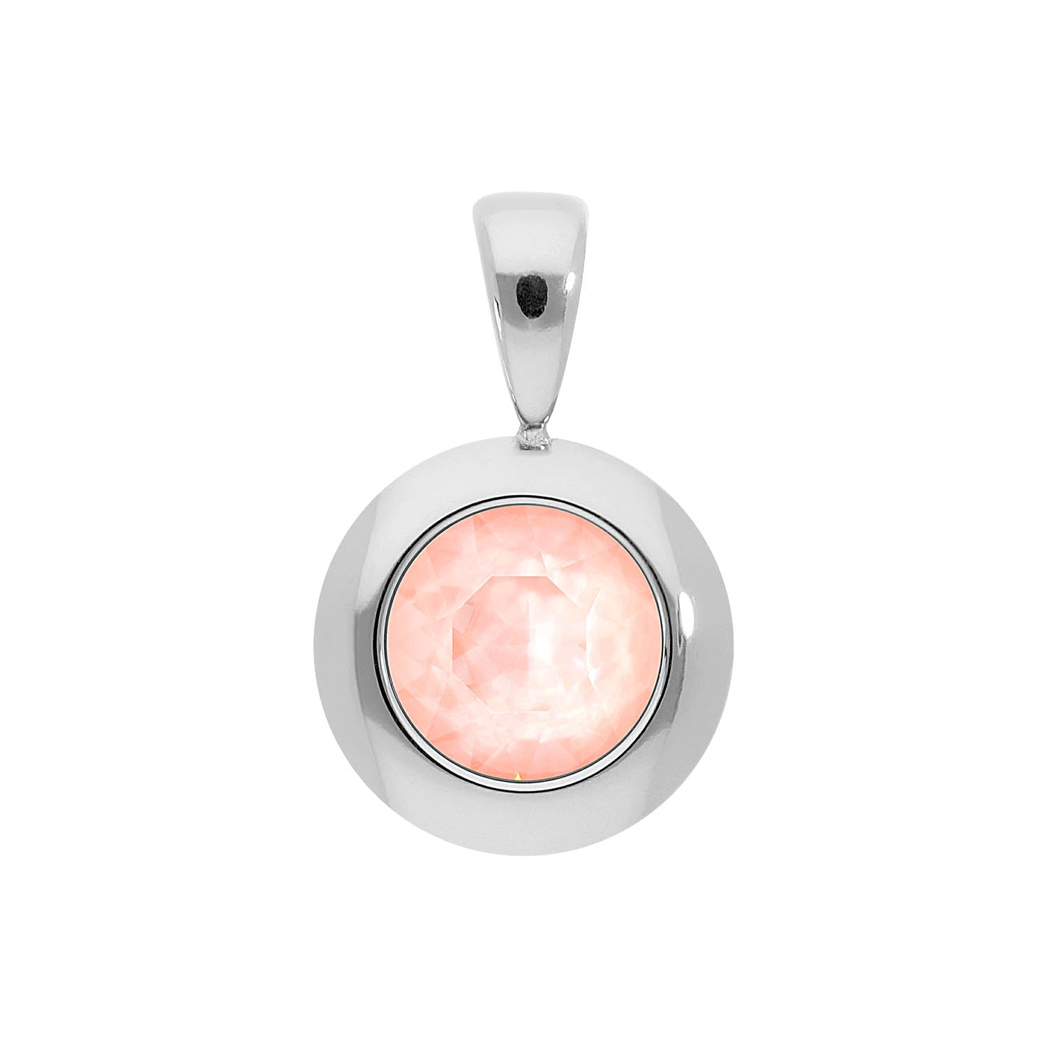 Tondo Anhänger 13 mm - Silber Crystal Flamingo Ignite