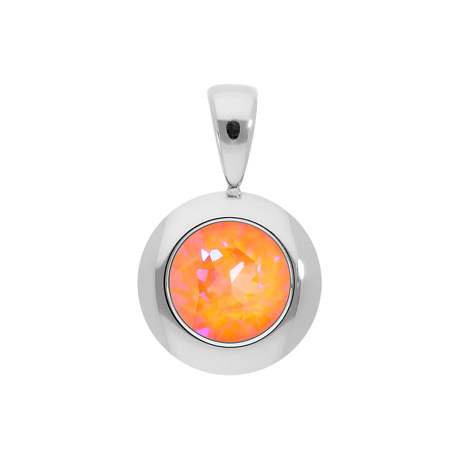 Tondo Anhänger 13 mm - Silber crystal orange glow delite