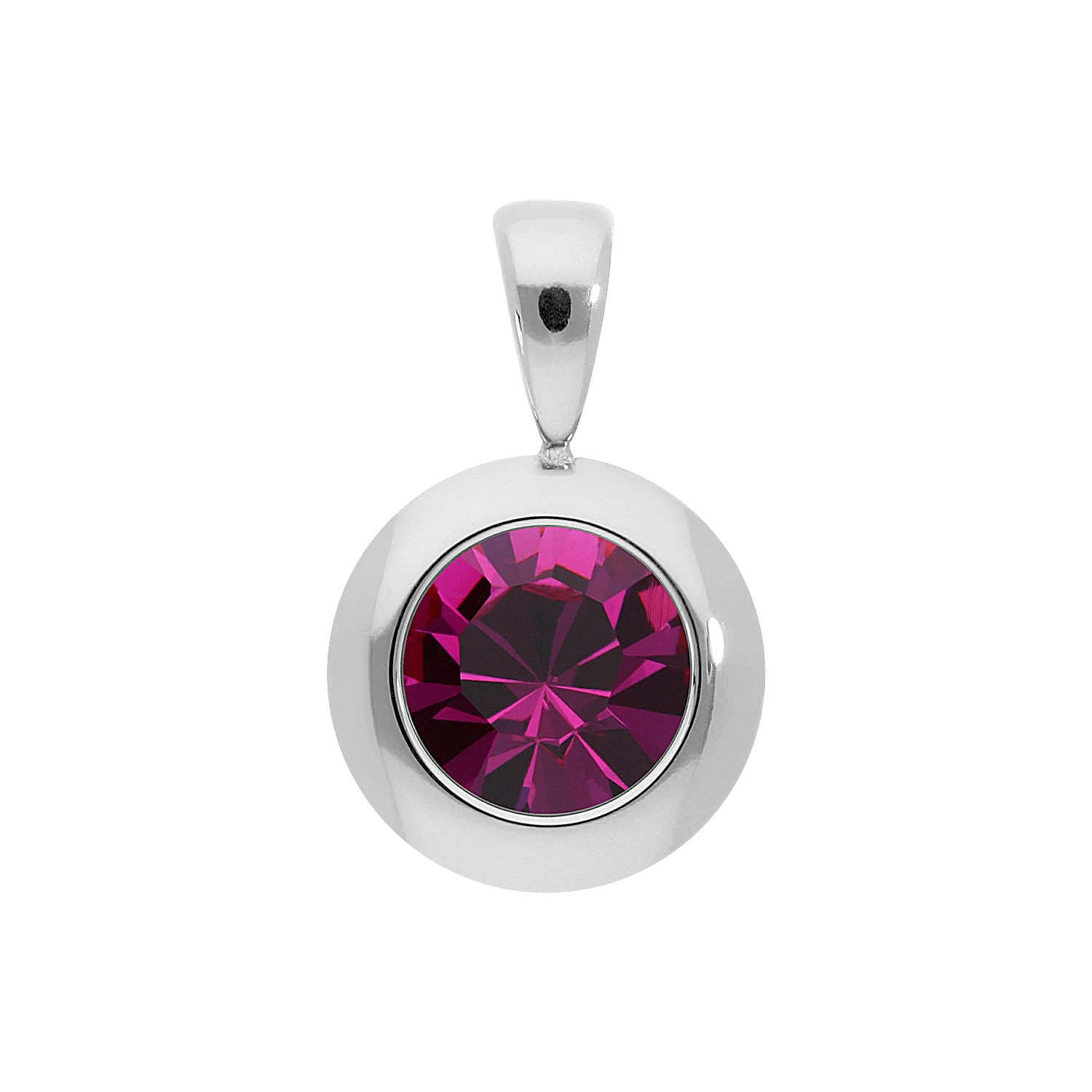 Tondo Anhänger 13 mm - Silber fuchsia
