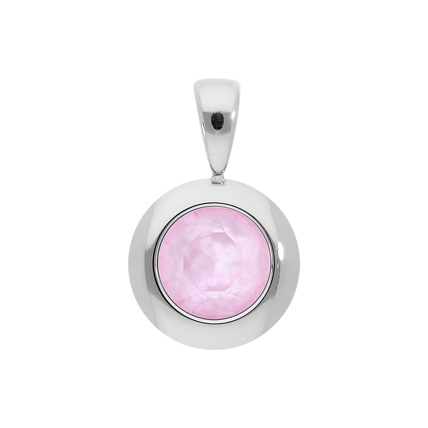 Tondo Anhänger 13 mm - Silber crystal soft rose ignite
