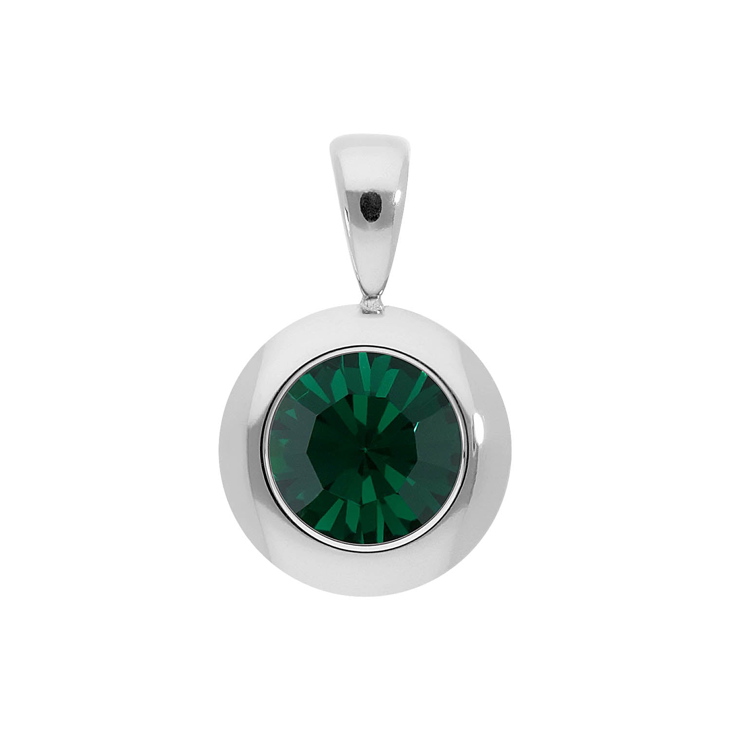 Tondo Anhänger 13 mm - Silber emerald
