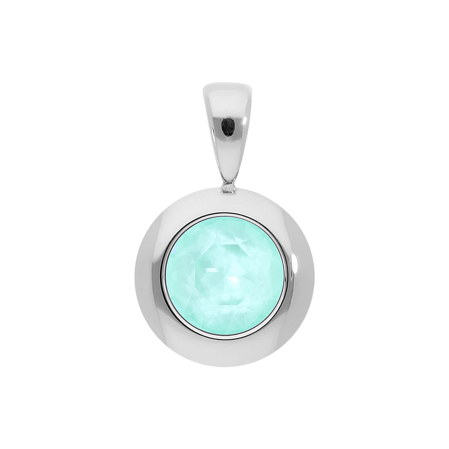 Tondo Anhänger 13 mm - Silber crystal soft mint ignite