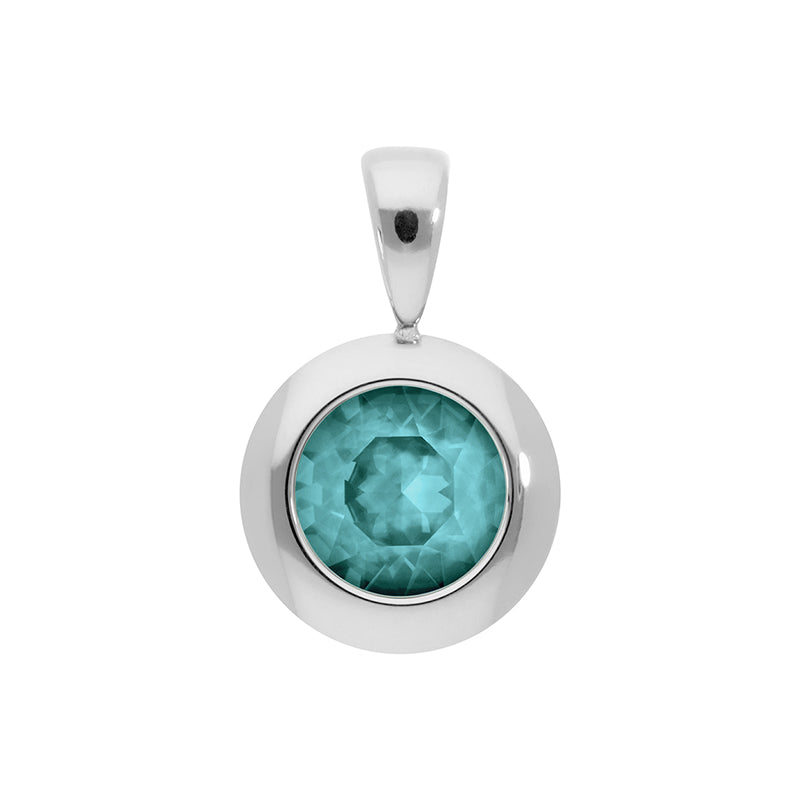 Tondo Anhänger 13 mm - Silber Crystal Pine Green Ignite