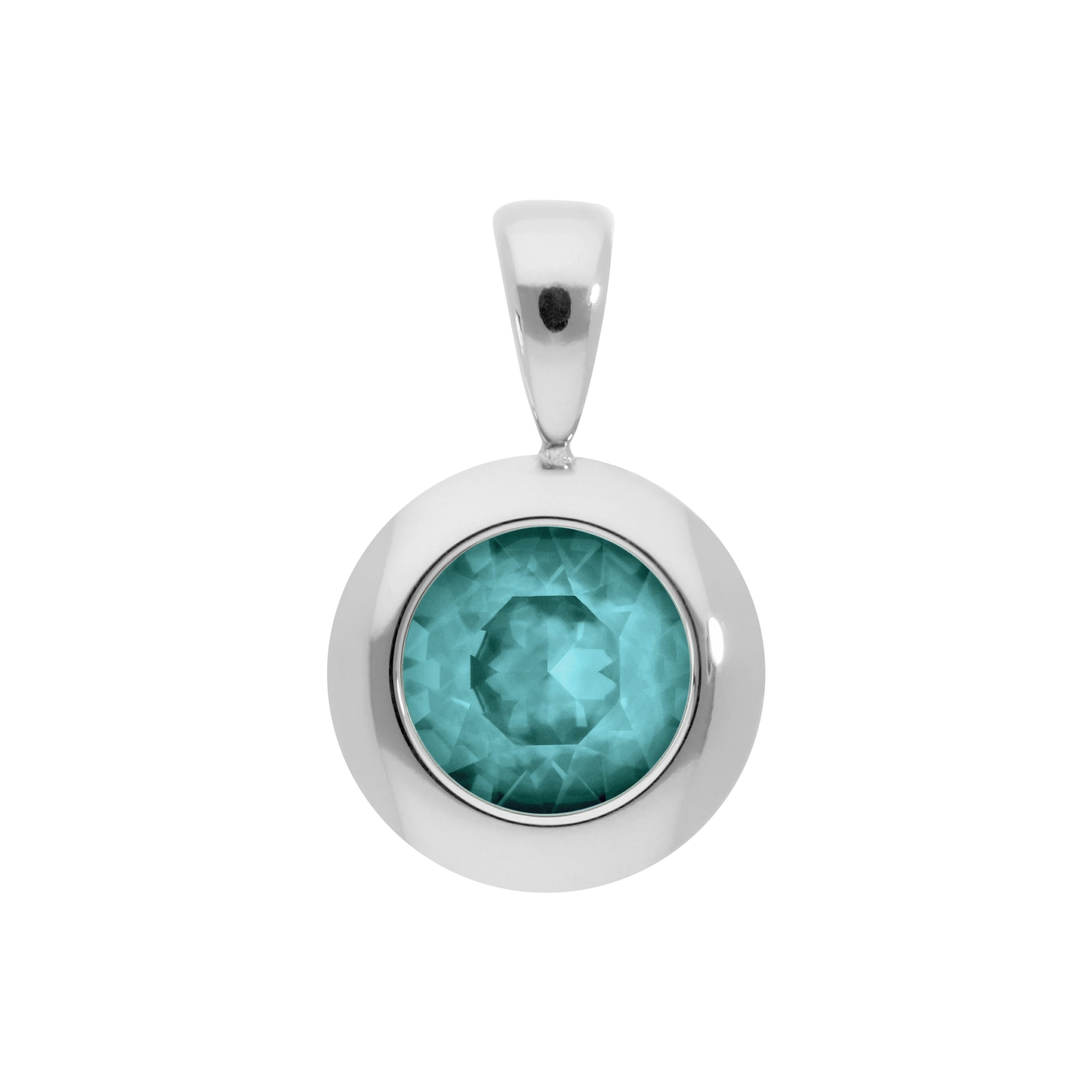 Tondo Anhänger 13 mm - Silber Crystal Pine Green Ignite
