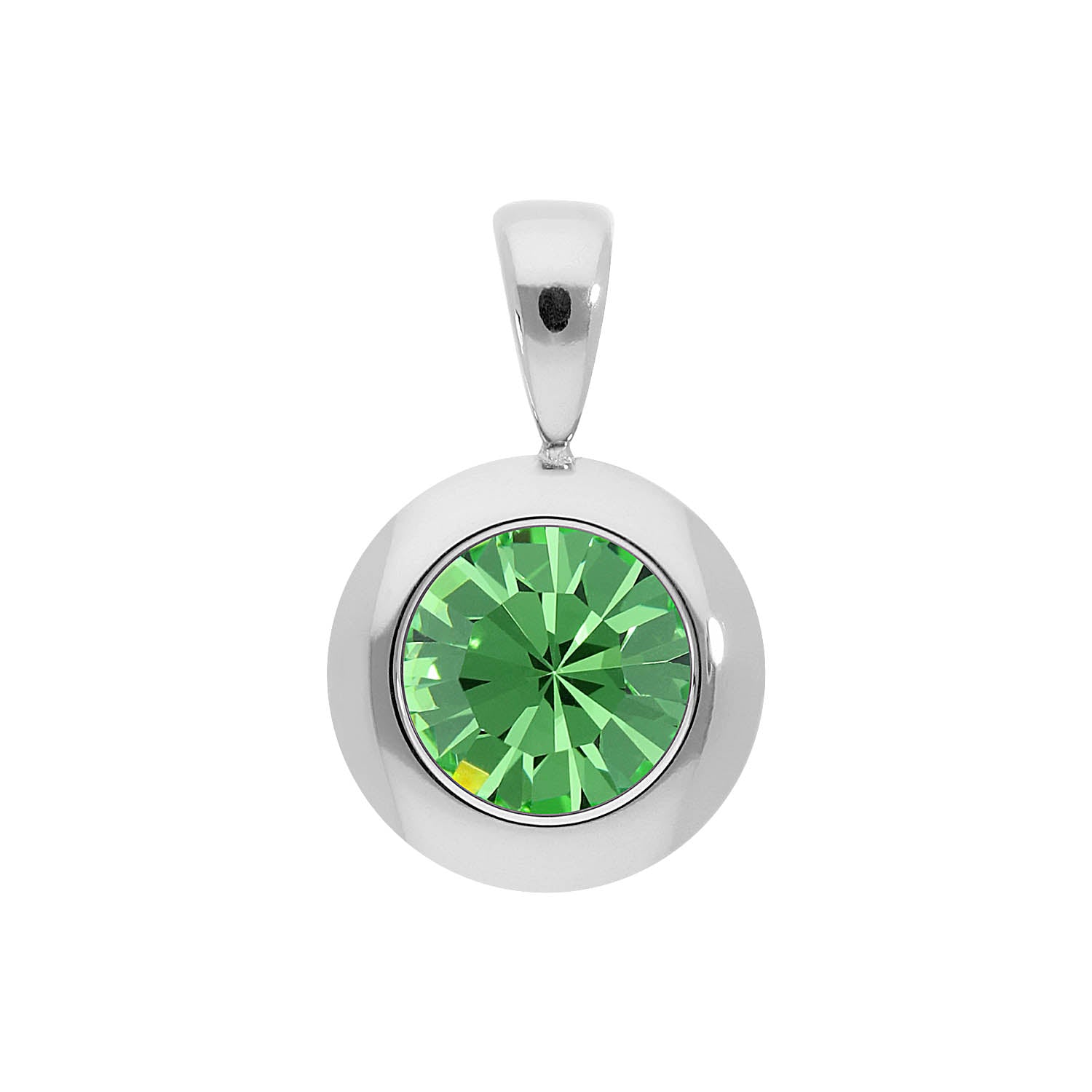 Tondo Anhänger 13 mm - Silber peridot