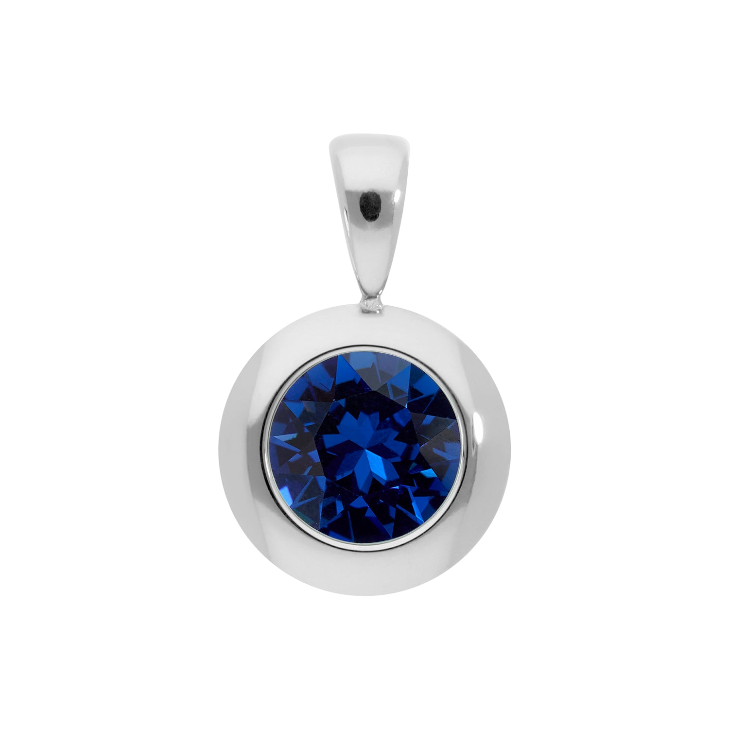 Tondo Anhänger 13 mm - Silber ReCreated Dark Sapphire