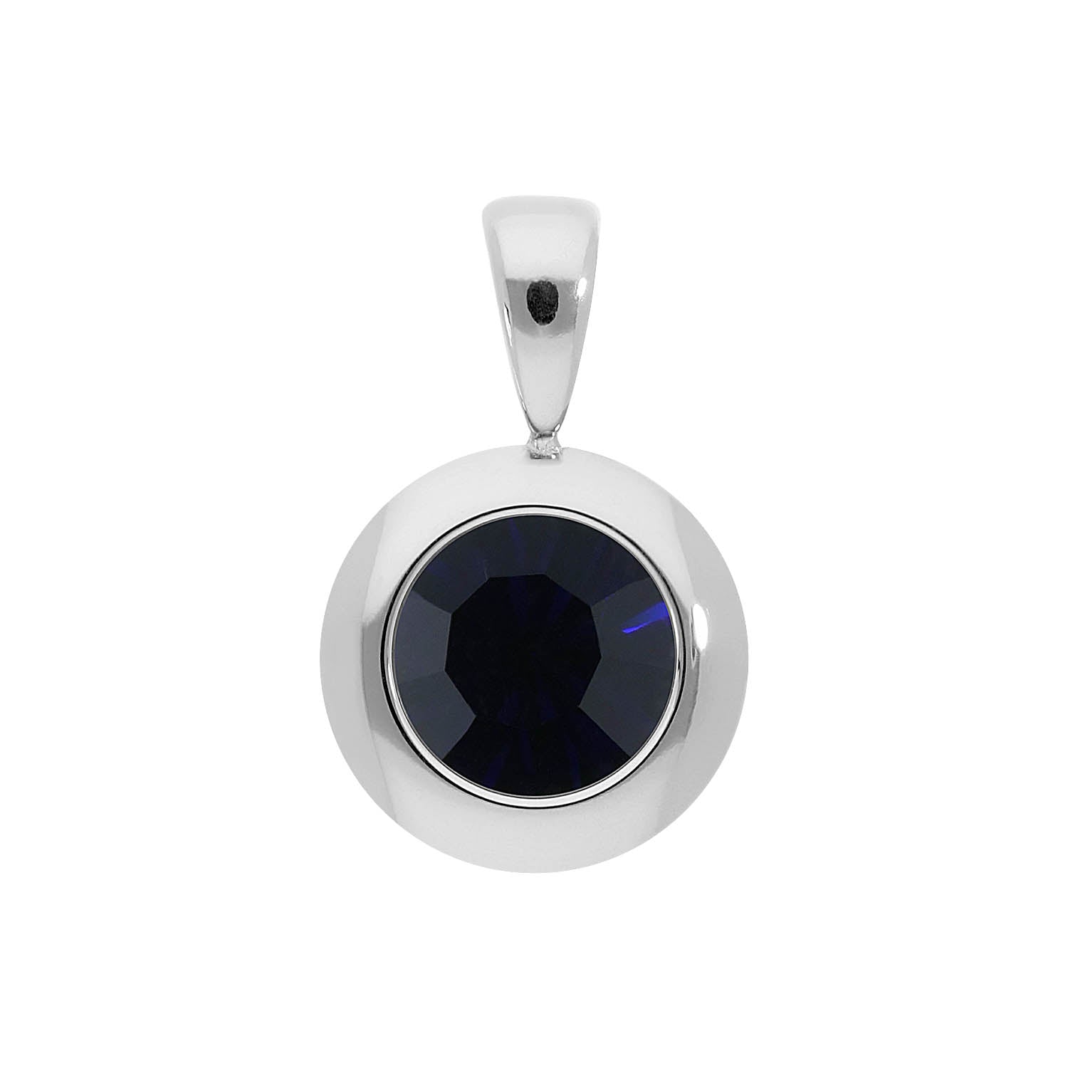 Tondo Anhänger 13 mm - Silber Dark Indigo
