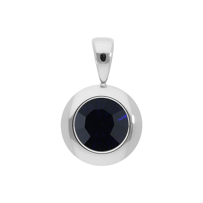 Tondo Anhänger 13 mm - Silber Dark Indigo