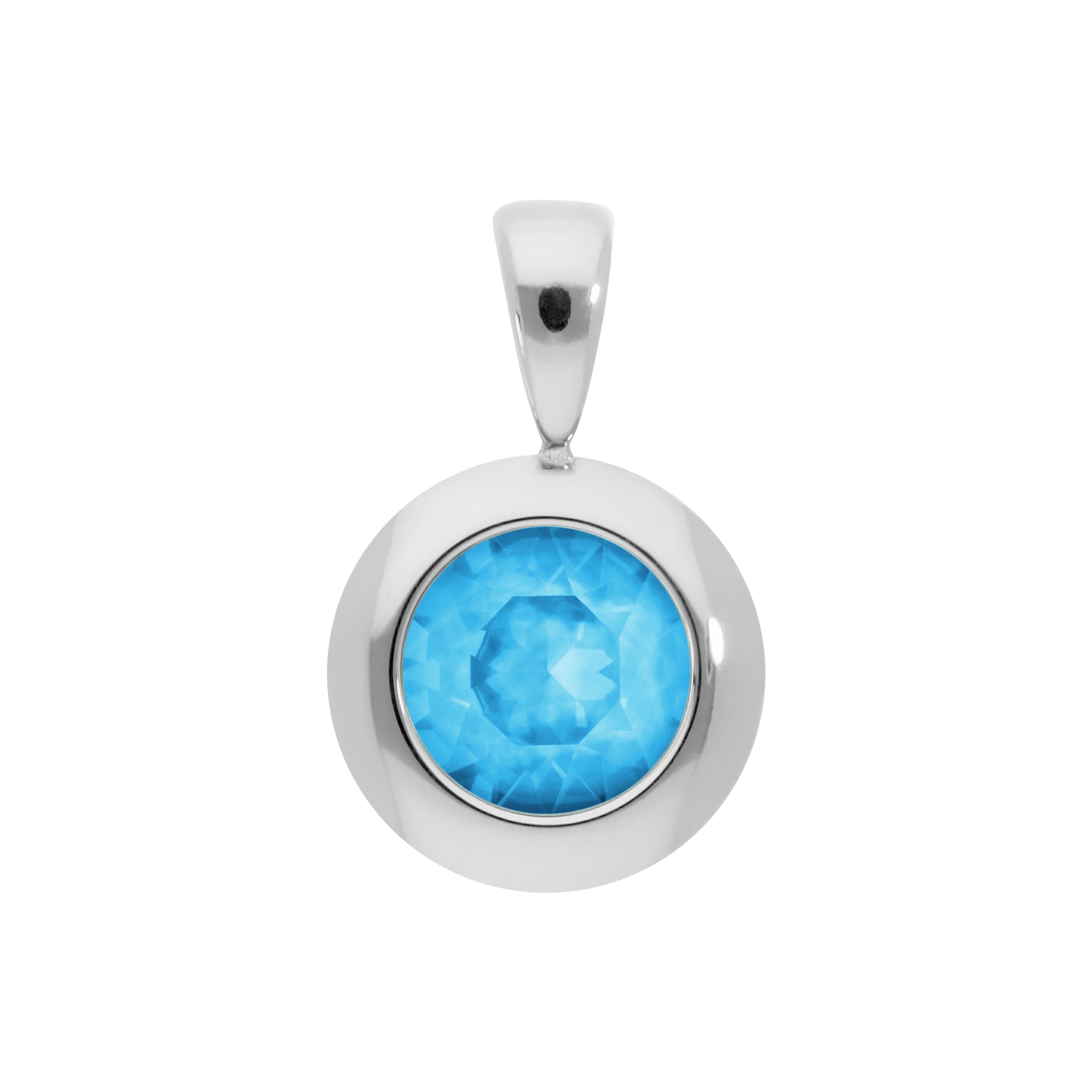 Tondo Anhänger 13 mm - Silber Crystal Electric Blue Ignite
