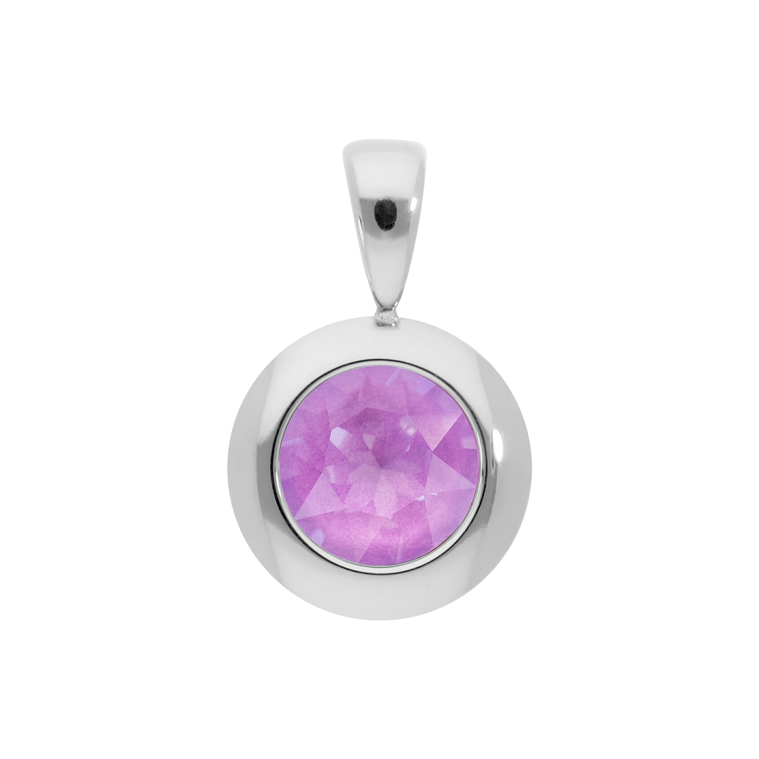 Tondo Anhänger 13 mm - Silber Crystal Electric Violet Ignite