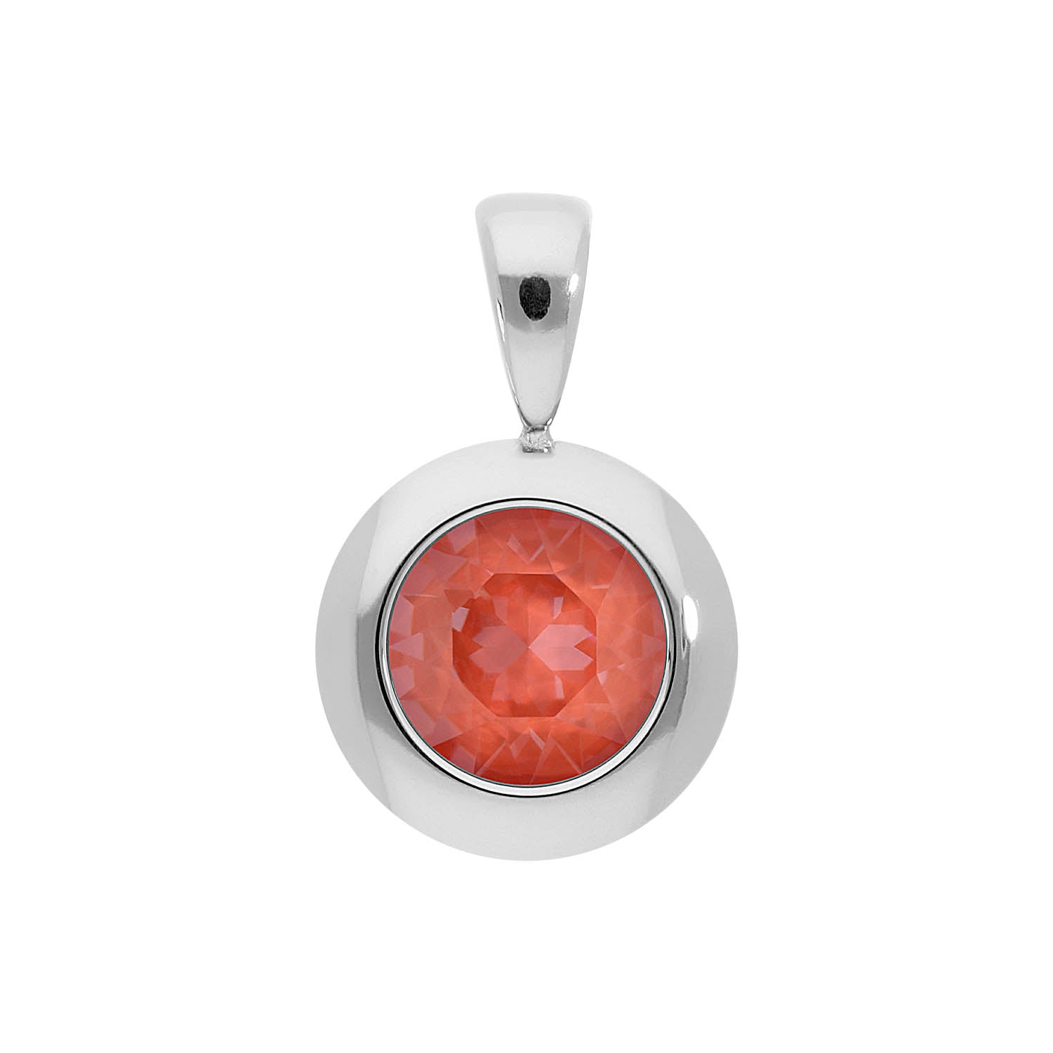 Tondo Anhänger 13 mm - Silber crystal maroon ignite
