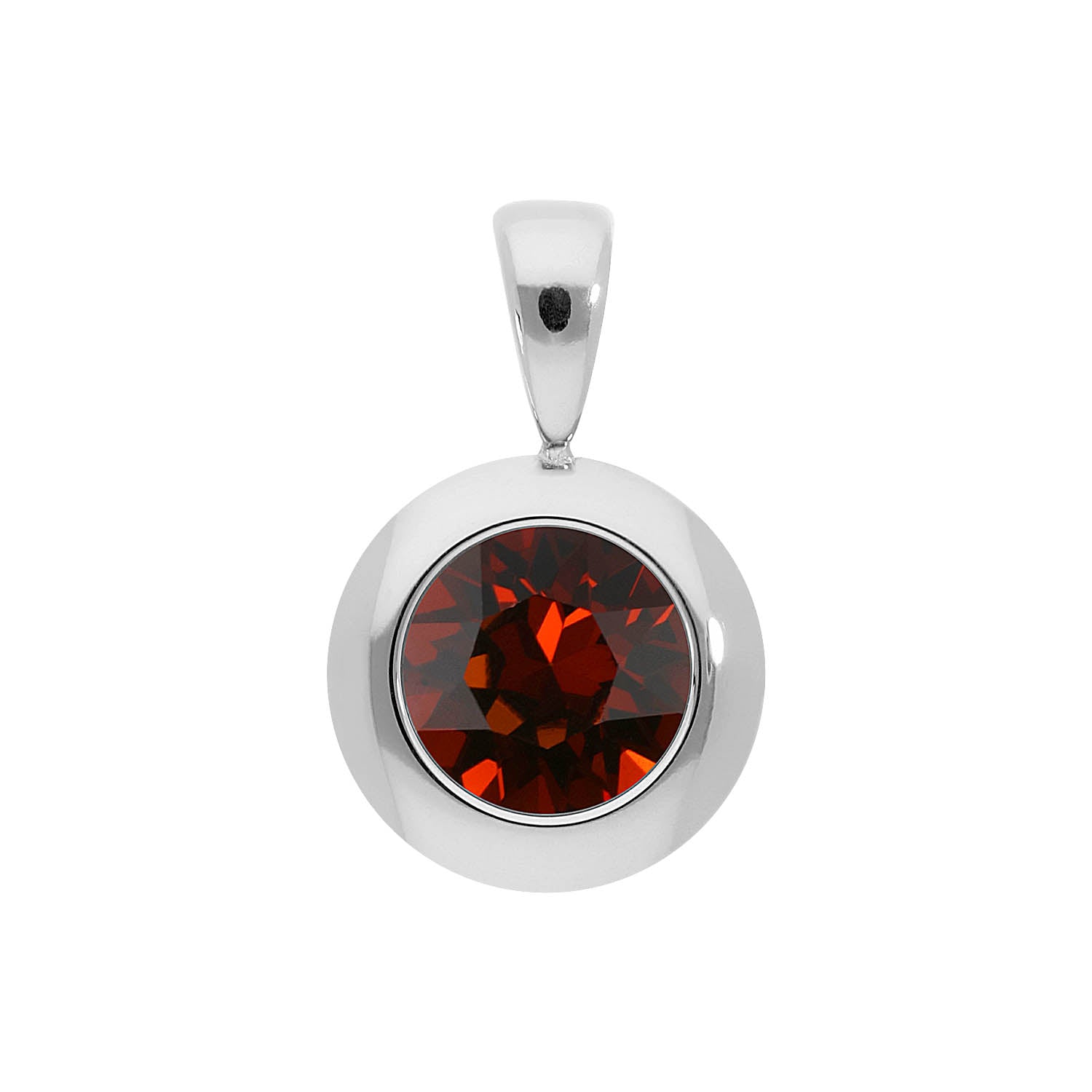 Tondo Anhänger 13 mm - Silber smoked amber