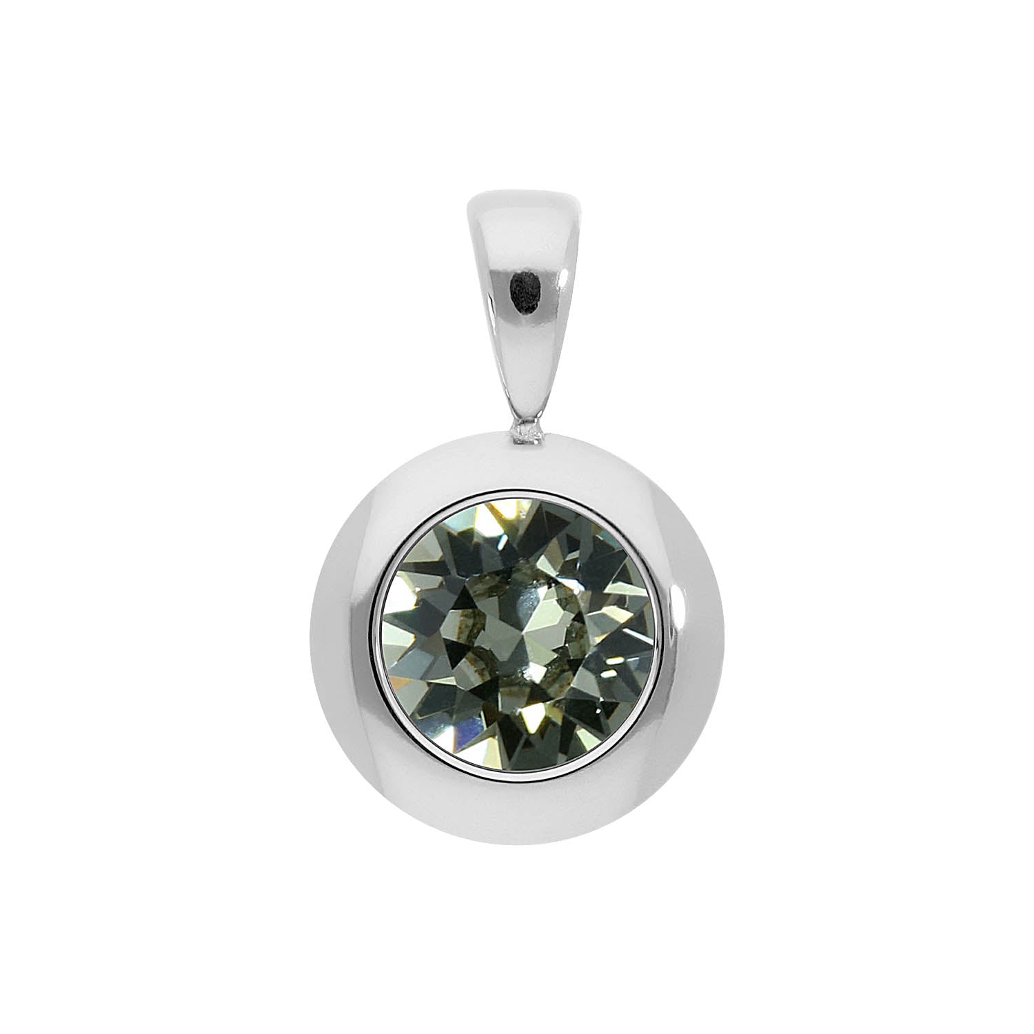 Tondo Anhänger 13 mm - Silber black diamond