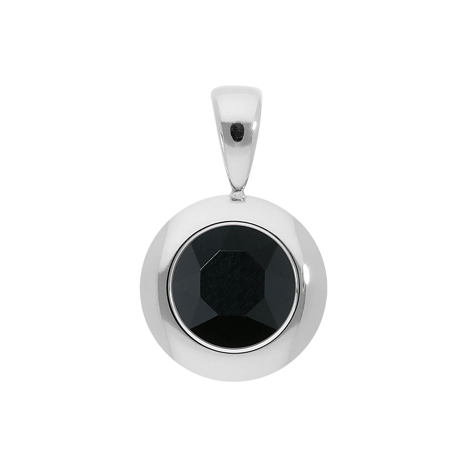 Tondo Anhänger 13 mm - Silber jet