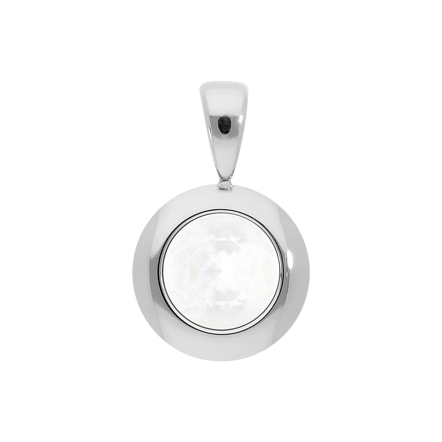 Tondo Anhänger 13 mm - Silber crystal electric white ignite