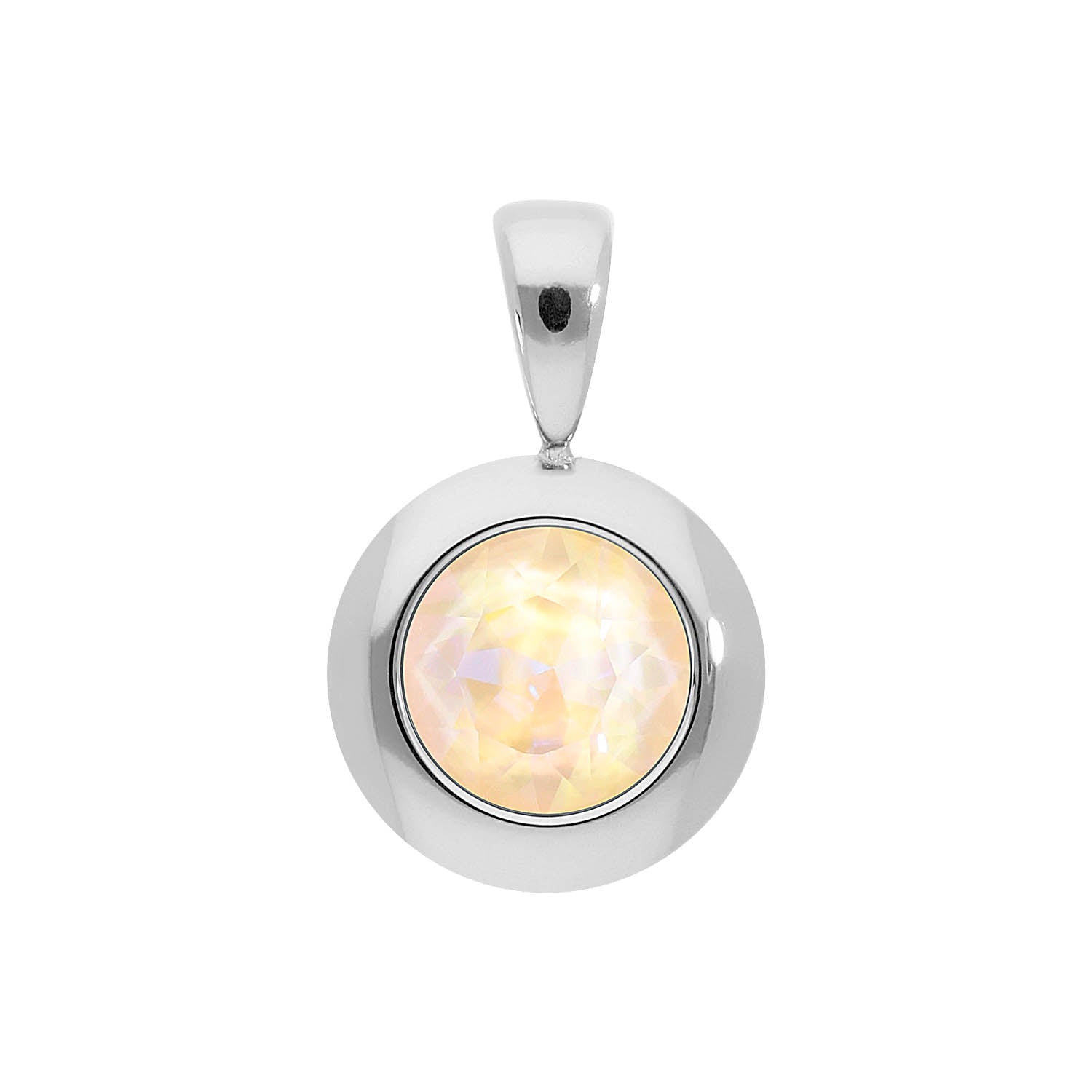 Tondo Anhänger 13 mm - Silber ivory cream delite