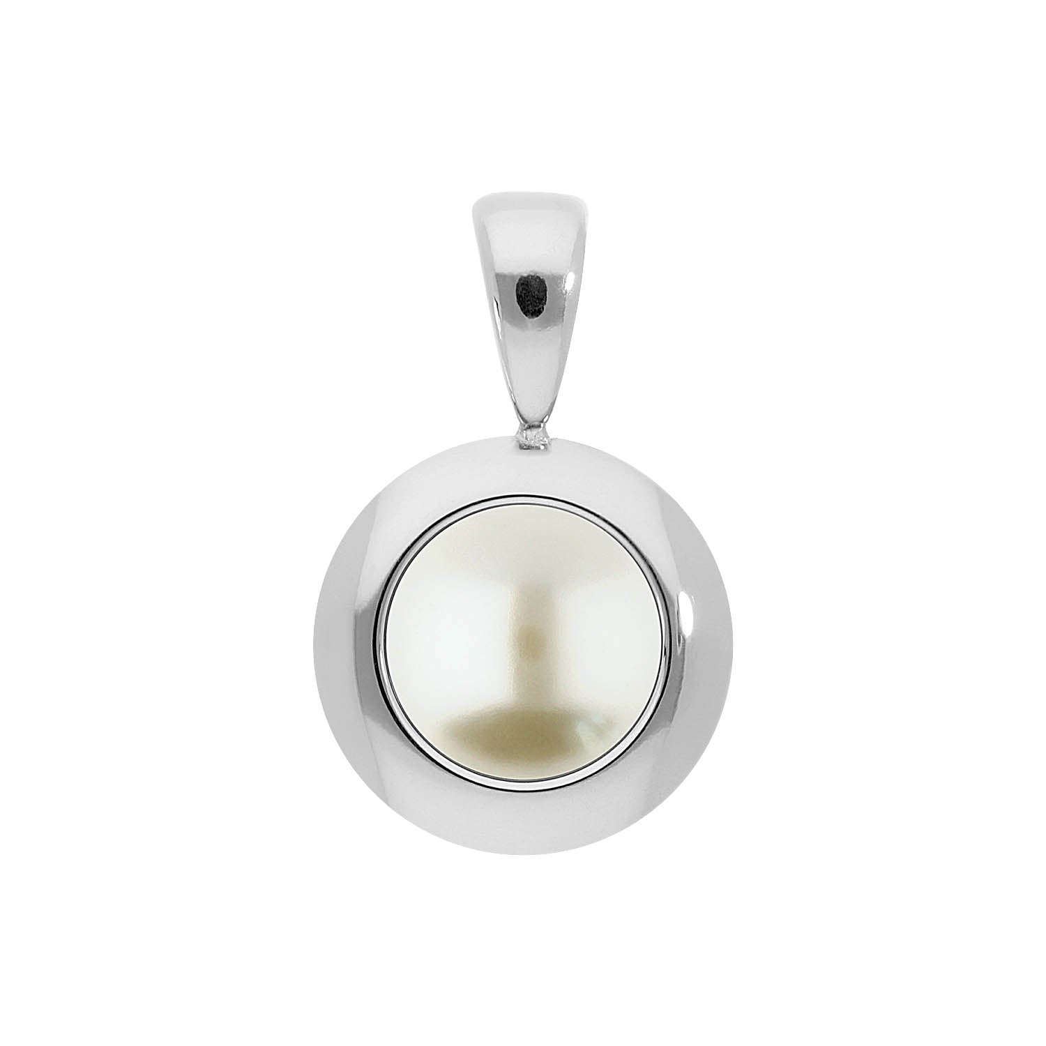 Tondo Anhänger 13 mm - Silber cream pearl
