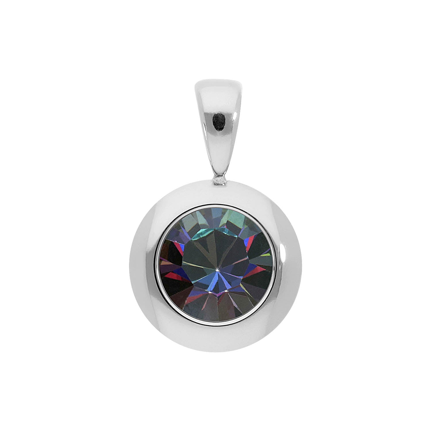 Tondo Anhänger 13 mm - Silber Crystal Vitrail Medium