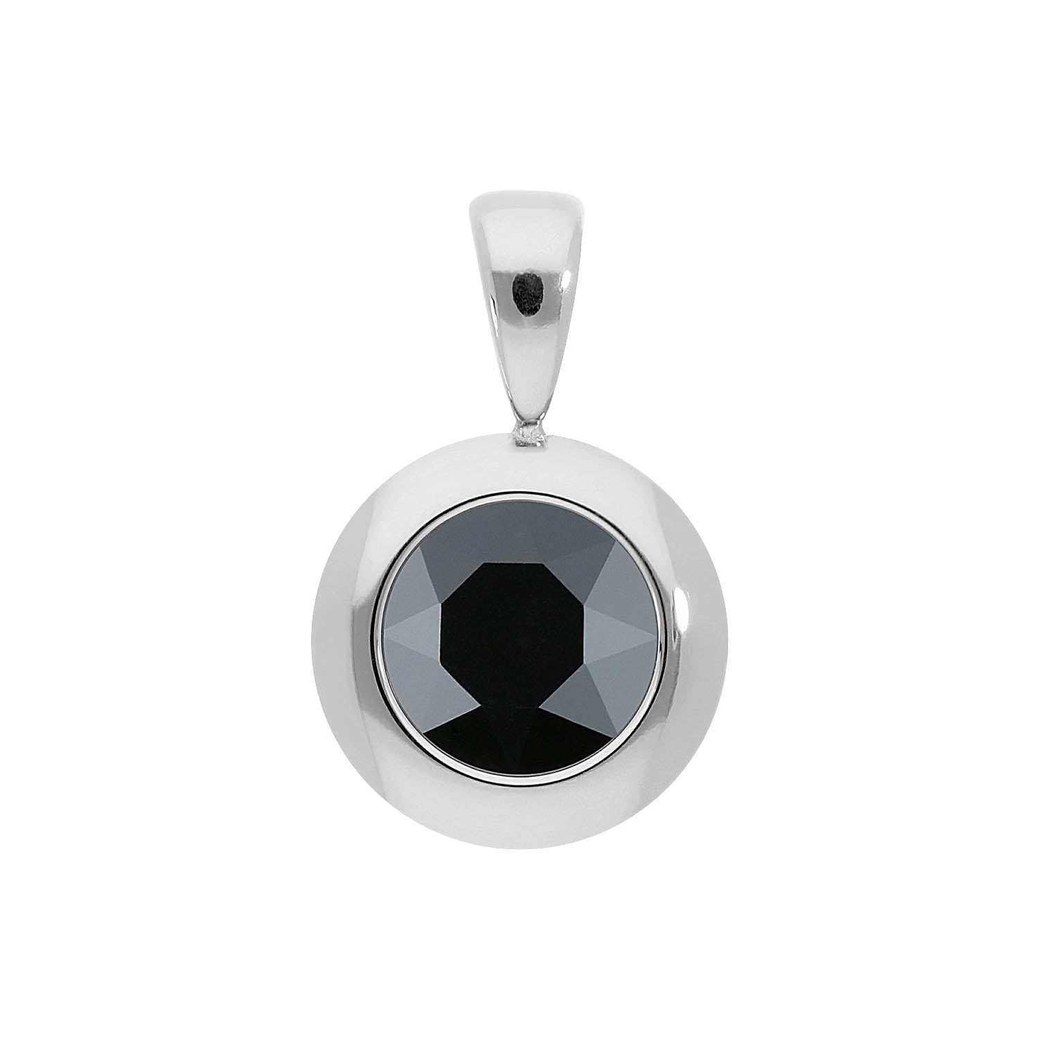 Tondo Anhänger 13 mm - Silber jet hematite