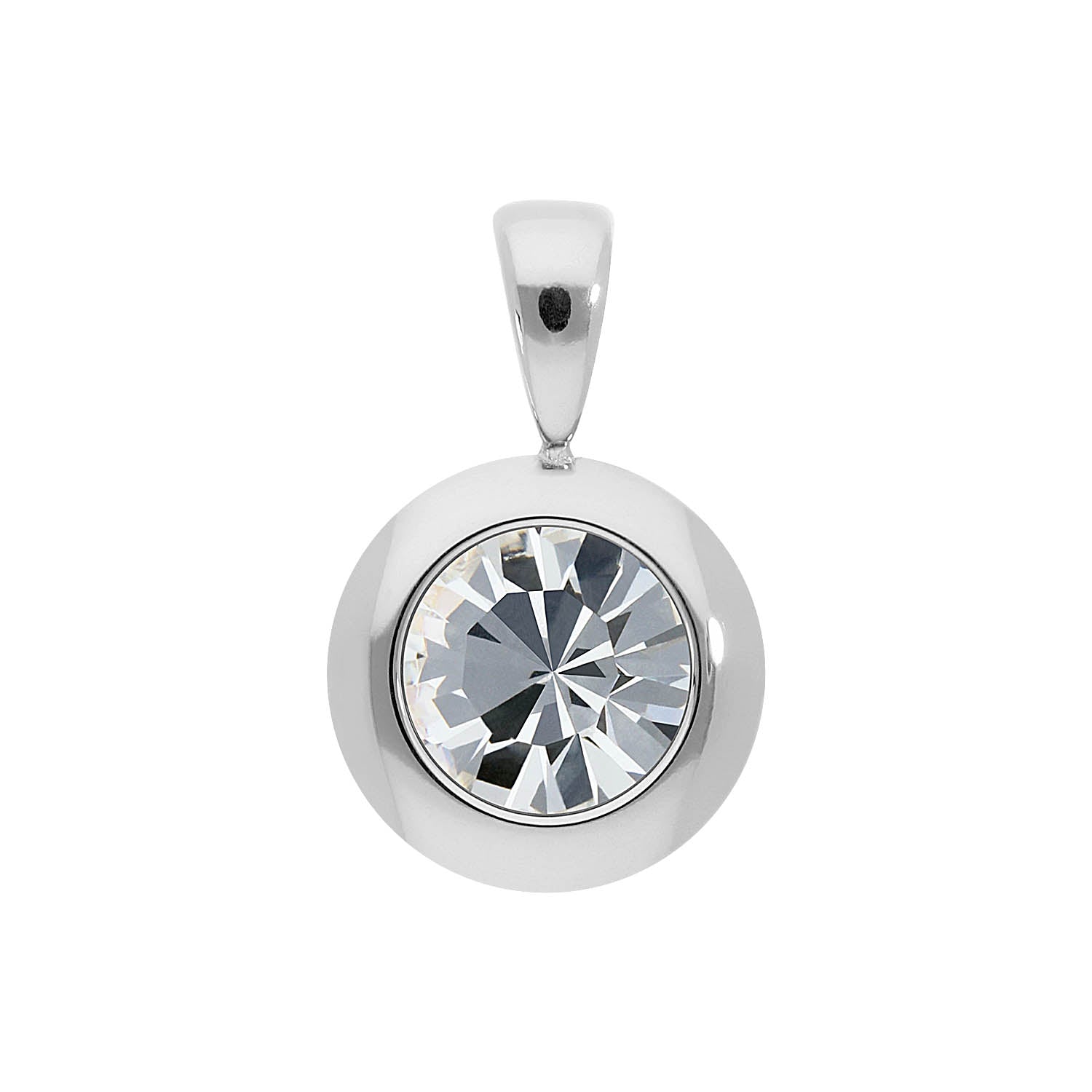 Tondo Anhänger 13 mm - Silber crystal