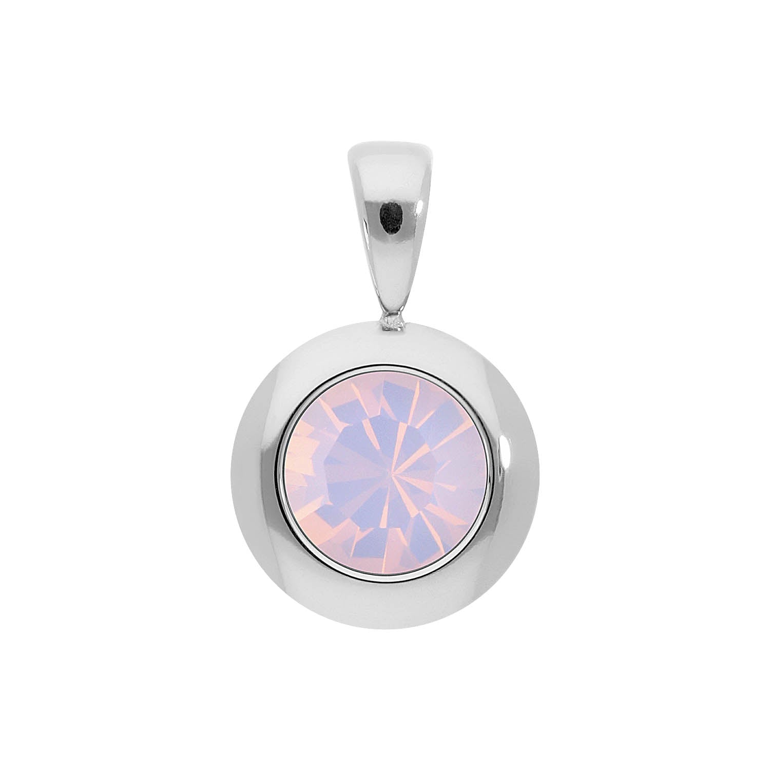 Tondo Anhänger 13 mm - Silber rose opal