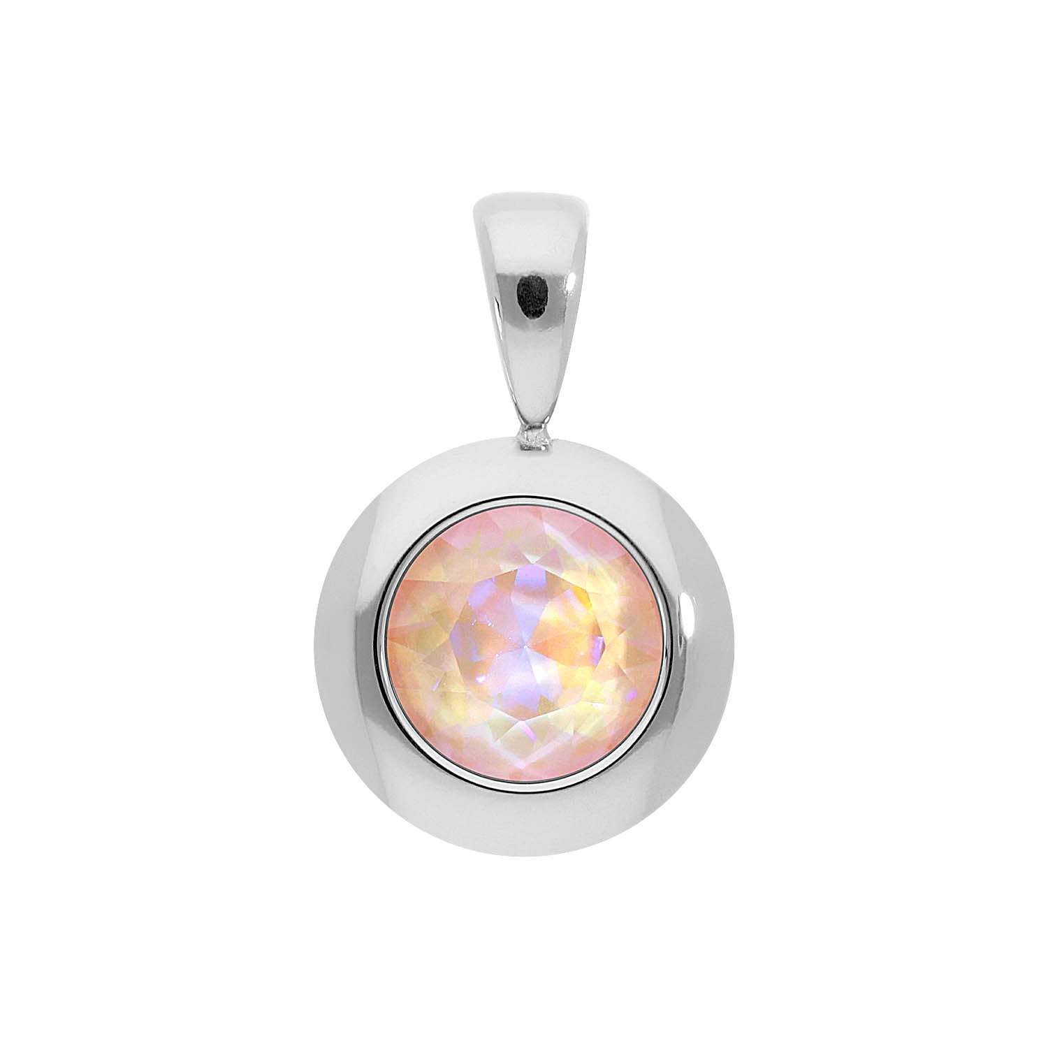 Tondo Anhänger 13 mm - Silber dusty pink delite