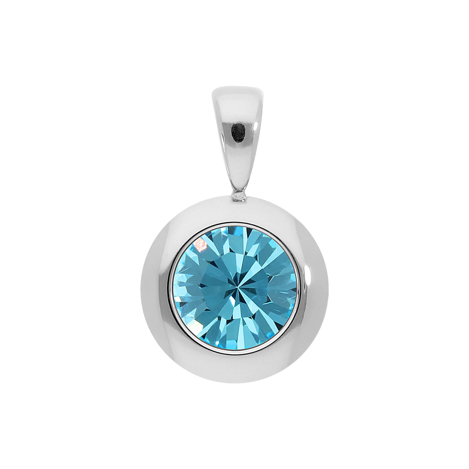 Tondo Anhänger 13 mm - Silber aquamarine