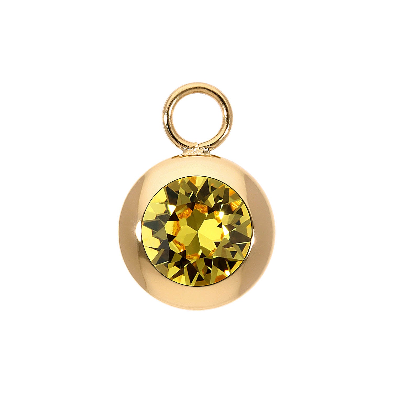 Tondo Charm 13 mm - Gold light topaz