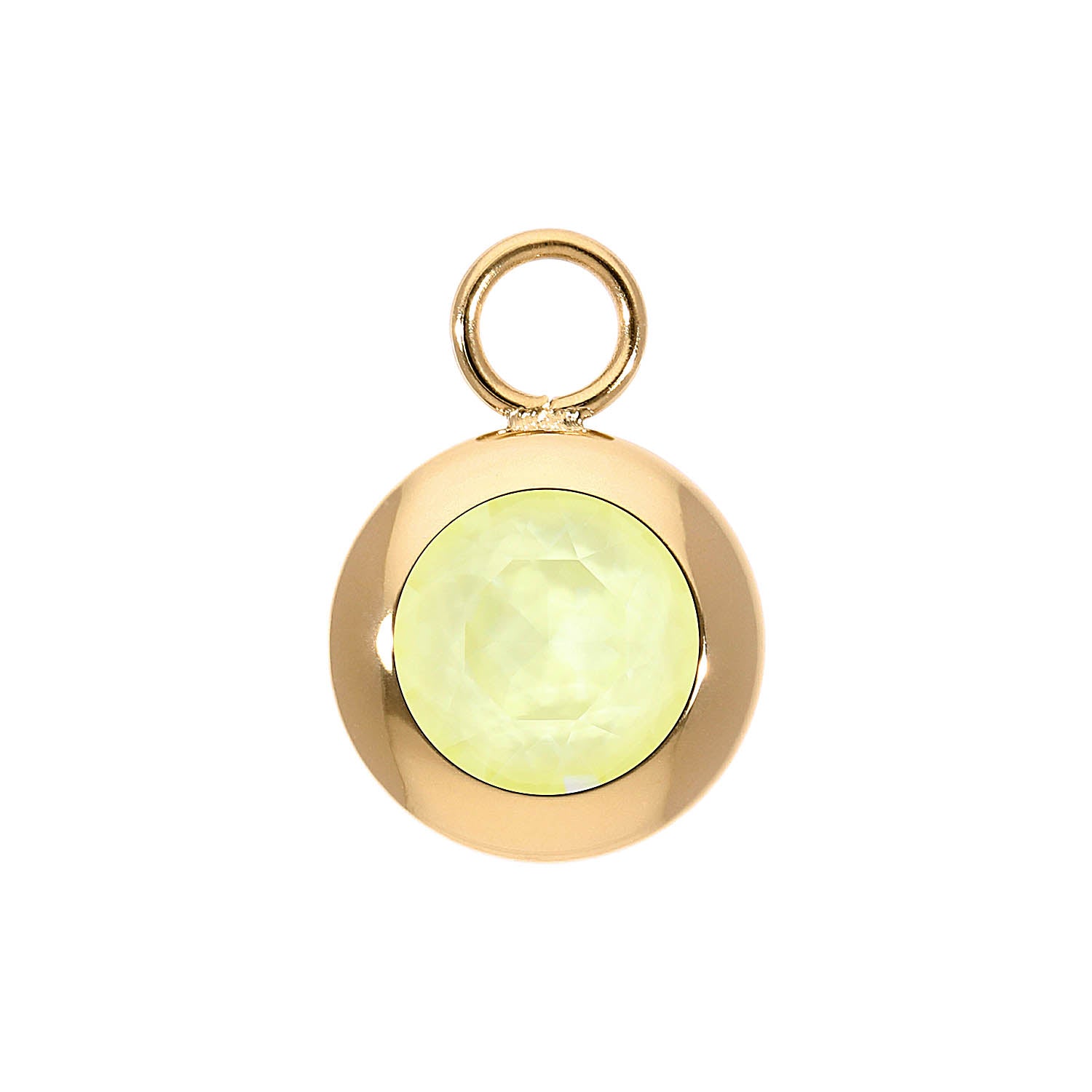 Tondo Charm 13 mm - Gold crystal soft yellow ignite