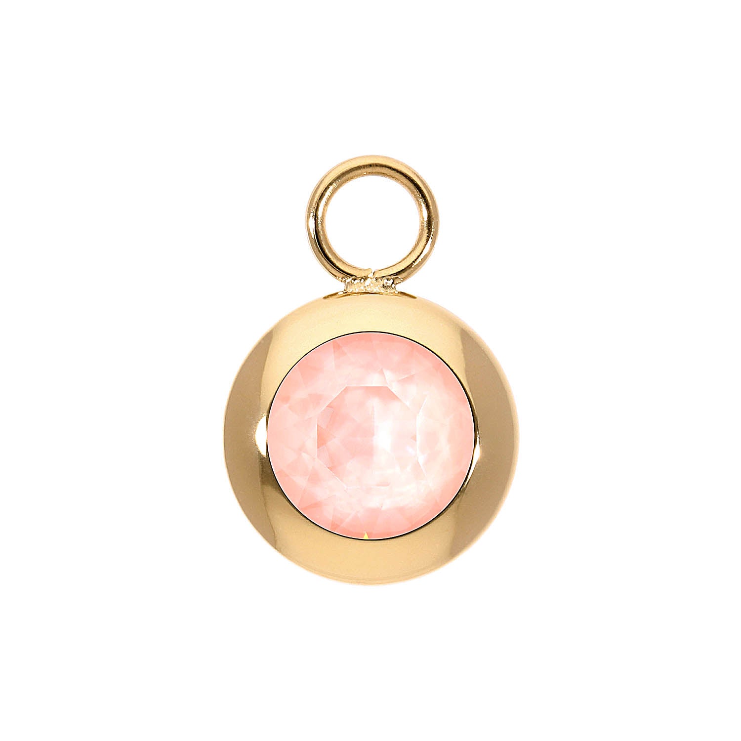 Tondo Charm 13 mm - Gold Crystal Flamingo Ignite
