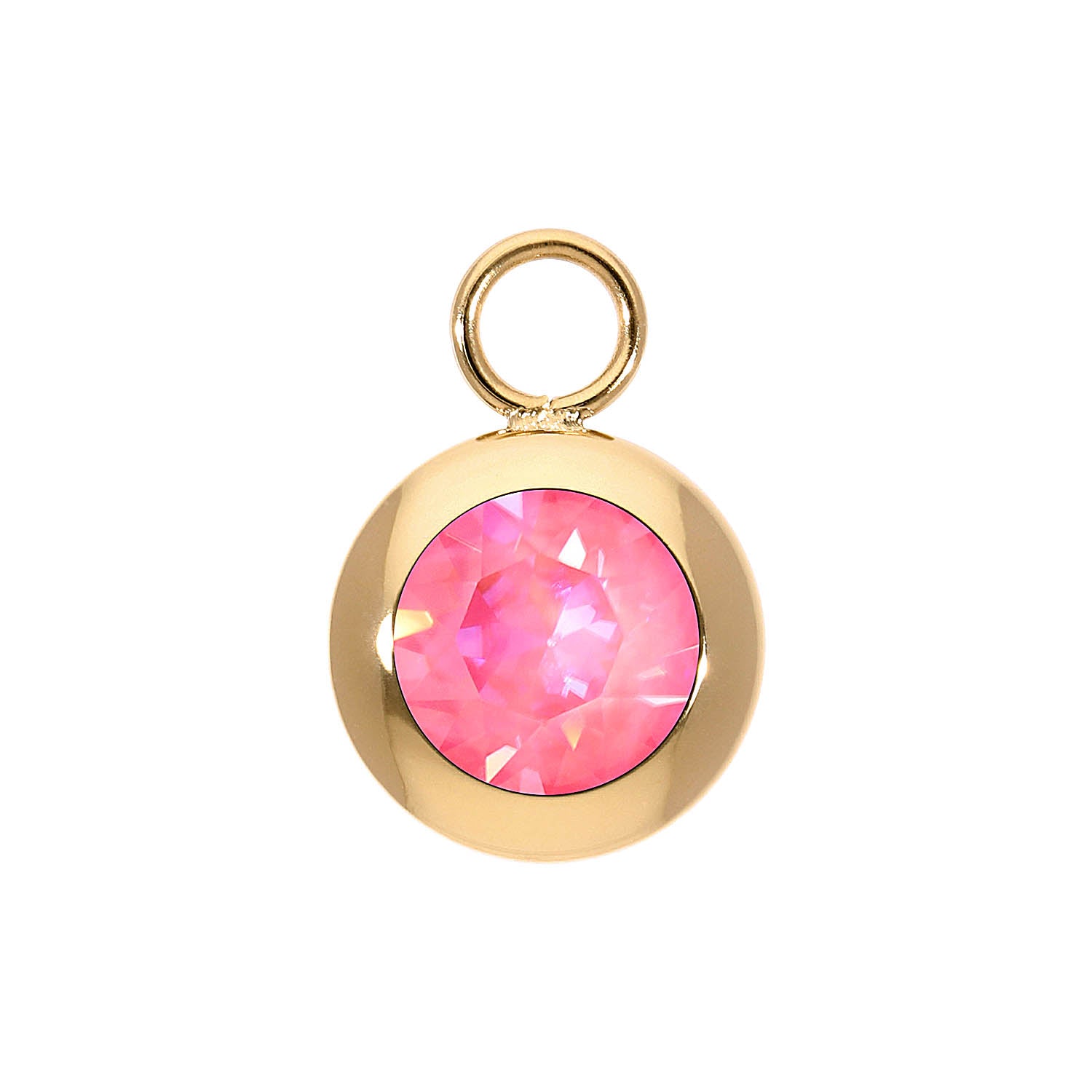Tondo Charm 13 mm - Gold lotus pink delite