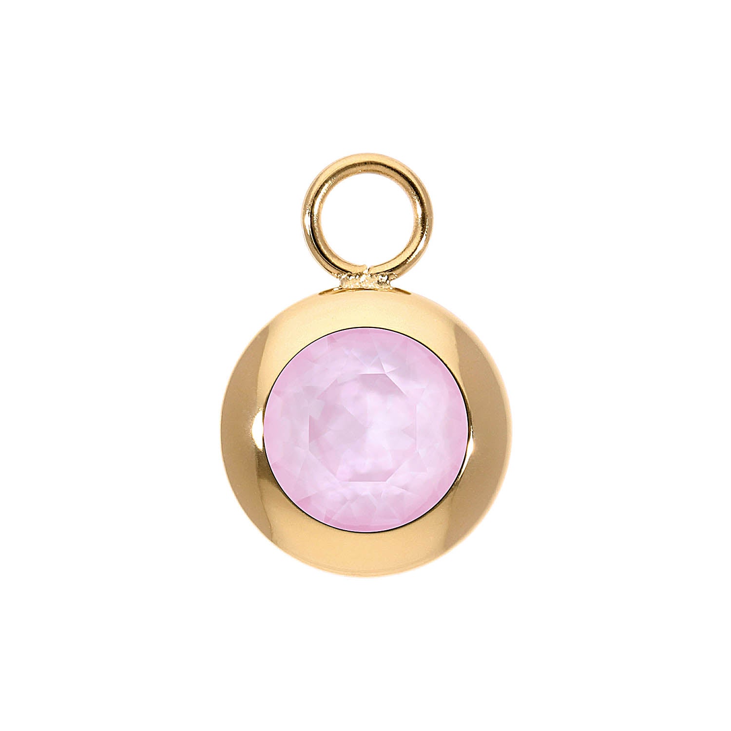 Tondo Charm 13 mm - Gold crystal soft rose ignite
