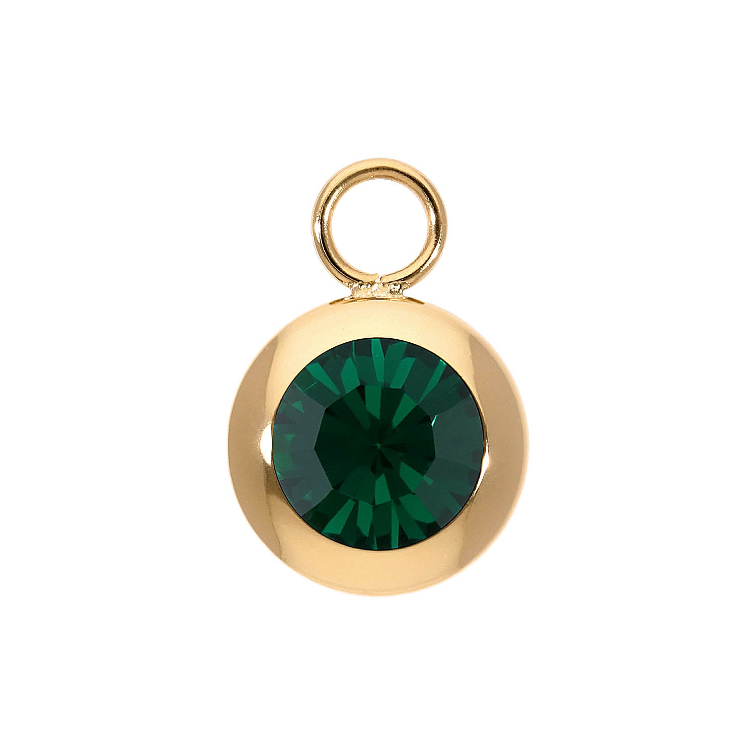 Tondo Charm 13 mm - Gold emerald