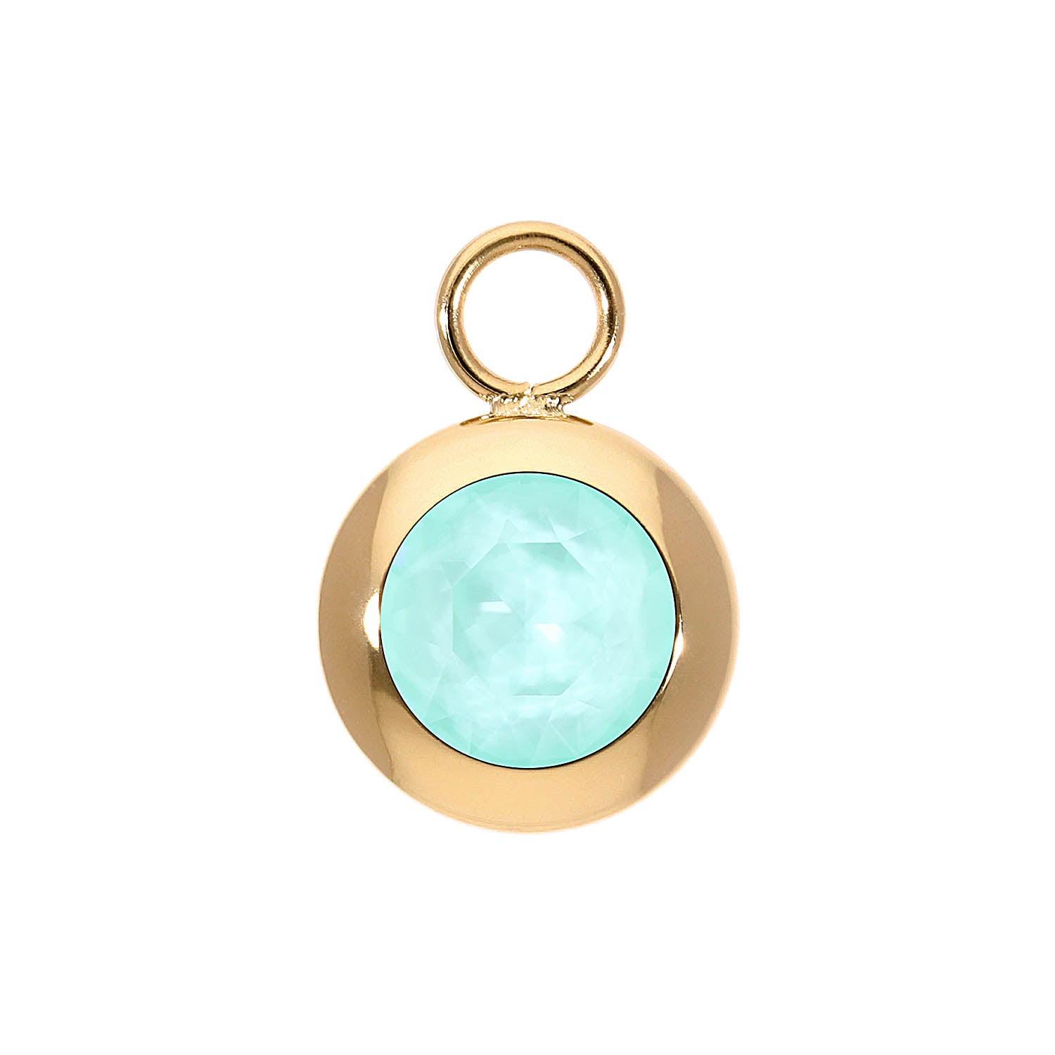 Tondo Charm 13 mm - Gold crystal soft mint ignite