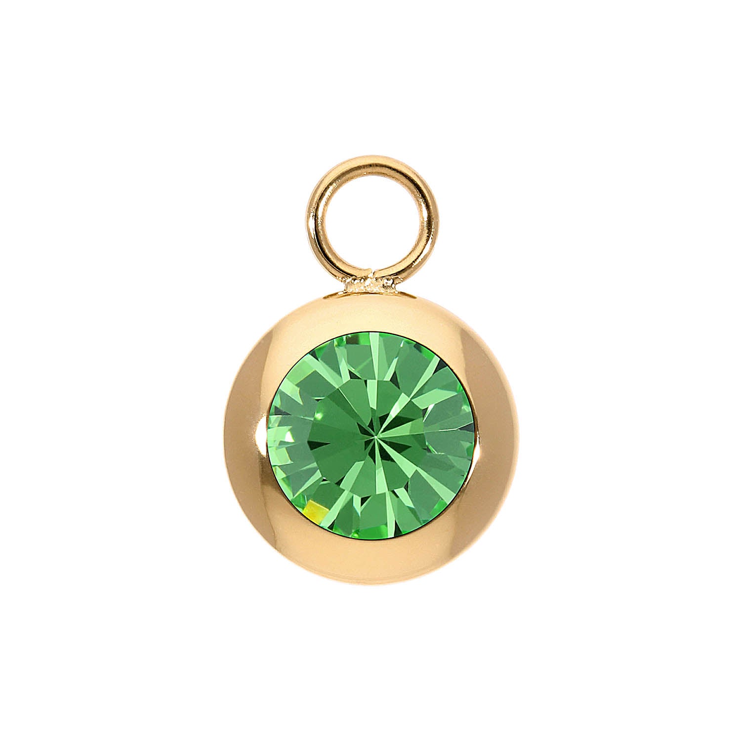 Tondo Charm 13 mm - Gold peridot