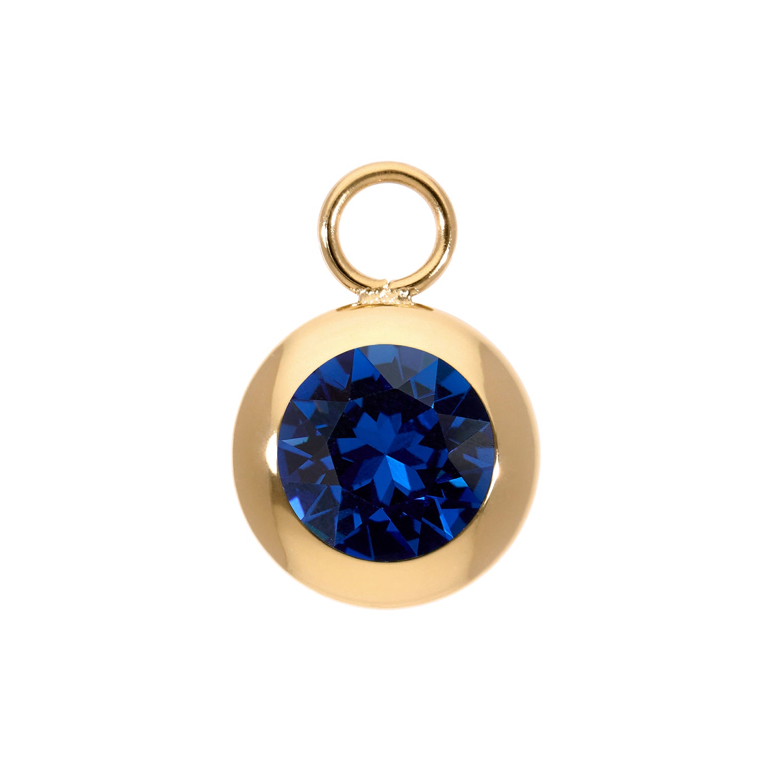 Tondo Charm 13 mm - Gold ReCreated Dark Sapphire