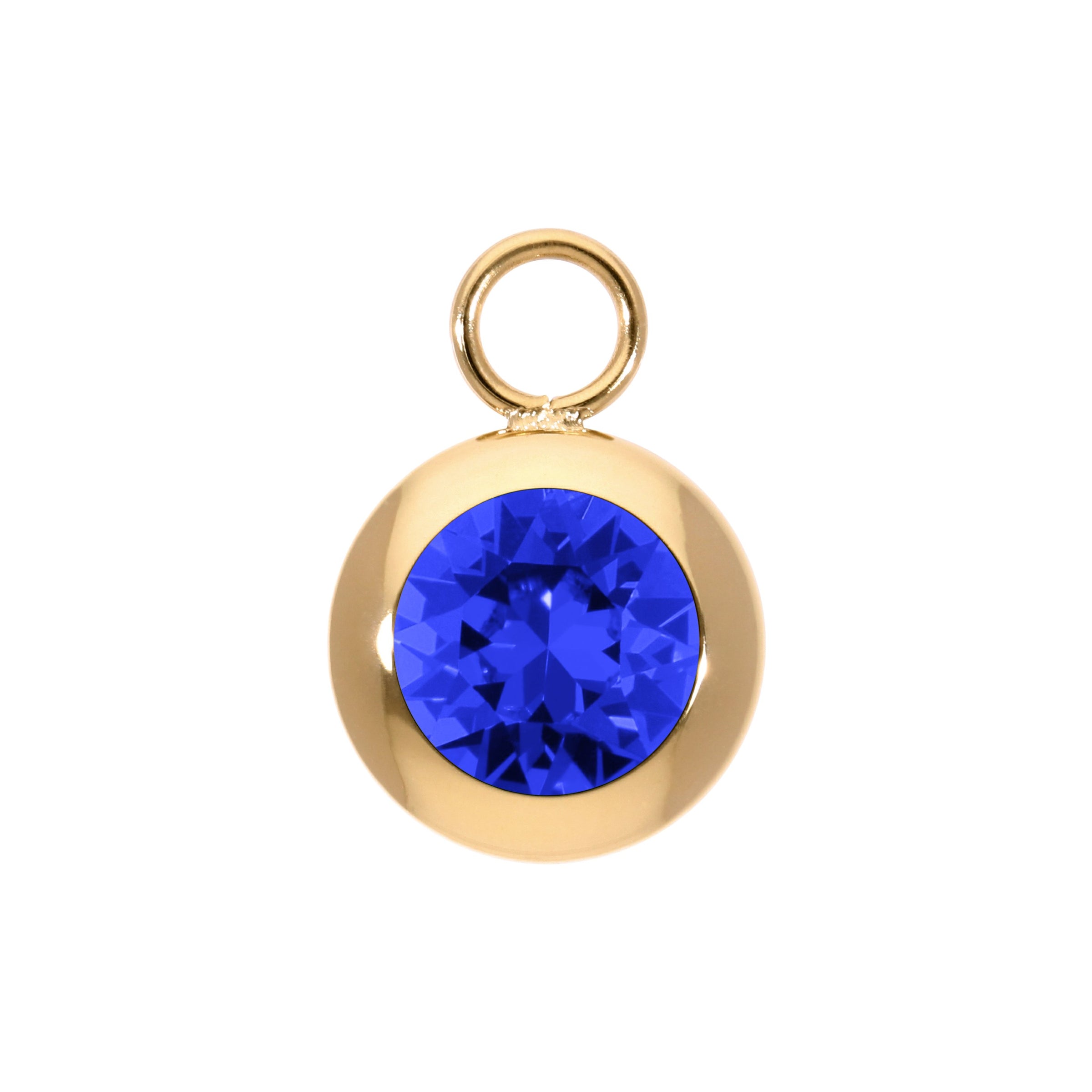 Tondo Charm 13 mm - Gold ReCreated Dark Sapphire
