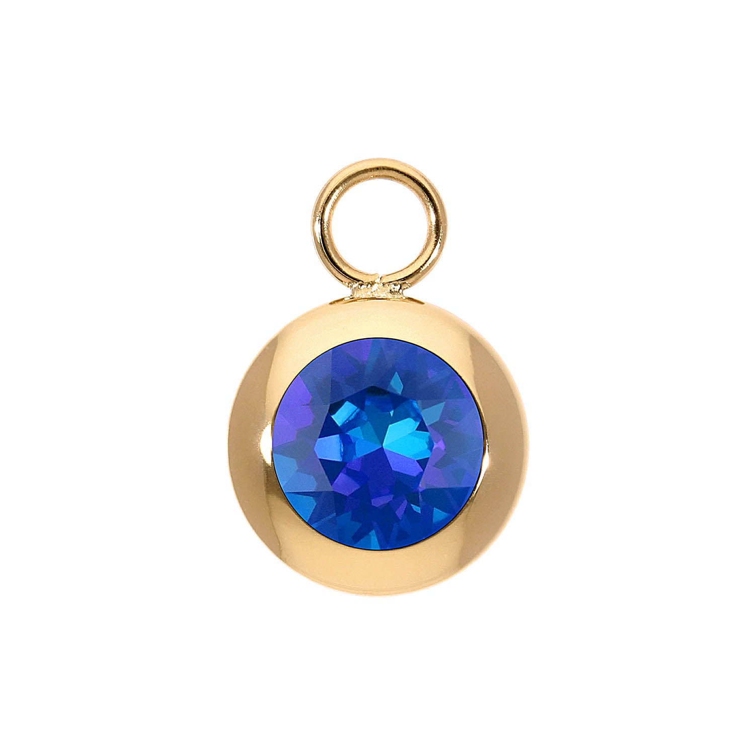 Tondo Charm 13 mm - Gold royal blue delite