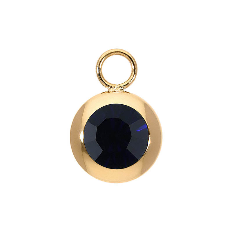 Tondo Charm 13 mm - Gold Dark Indigo