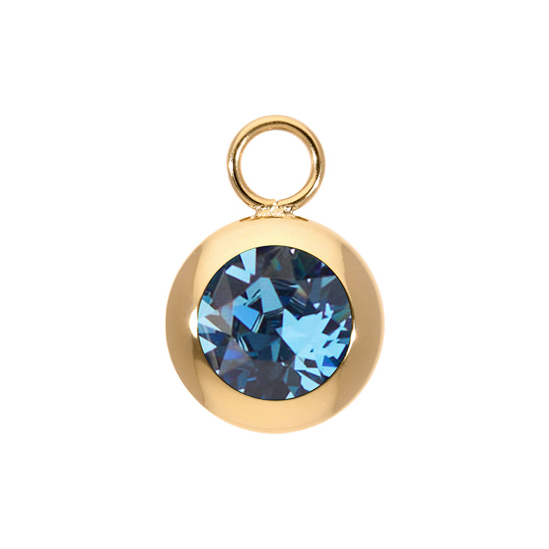 Tondo Charm 13 mm - Gold Denim Blue
