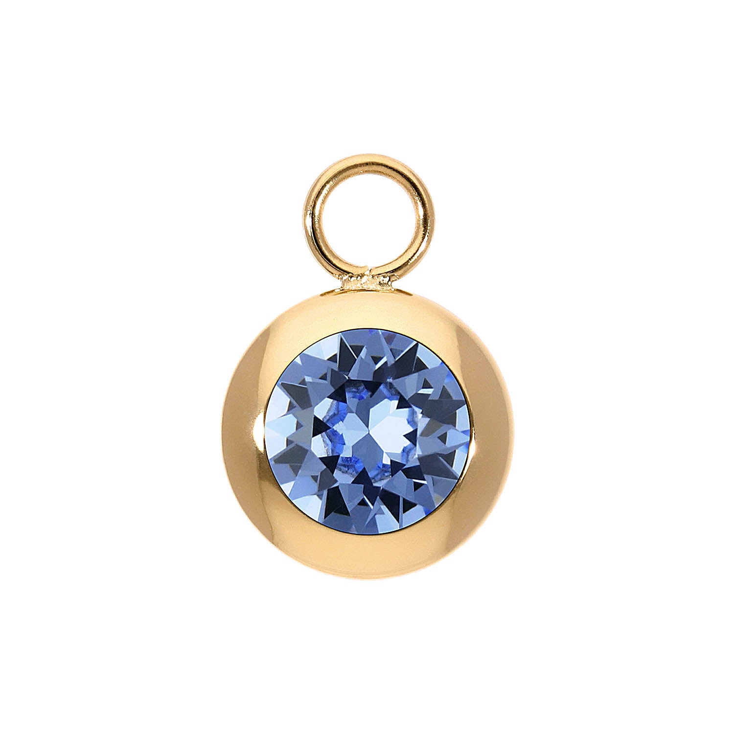 Tondo Charm 13 mm - Gold light sapphire