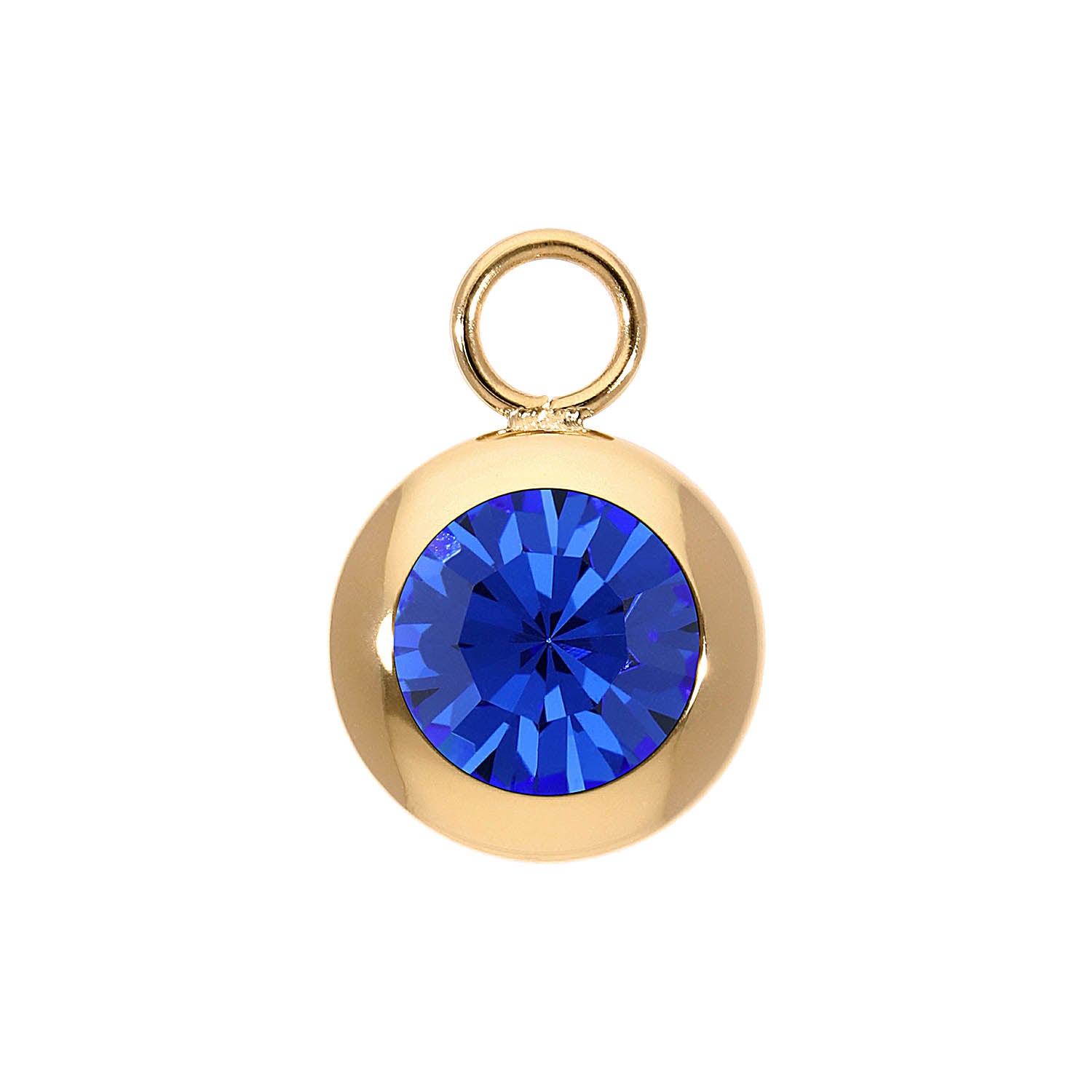 Tondo Charm 13 mm - Gold sapphire