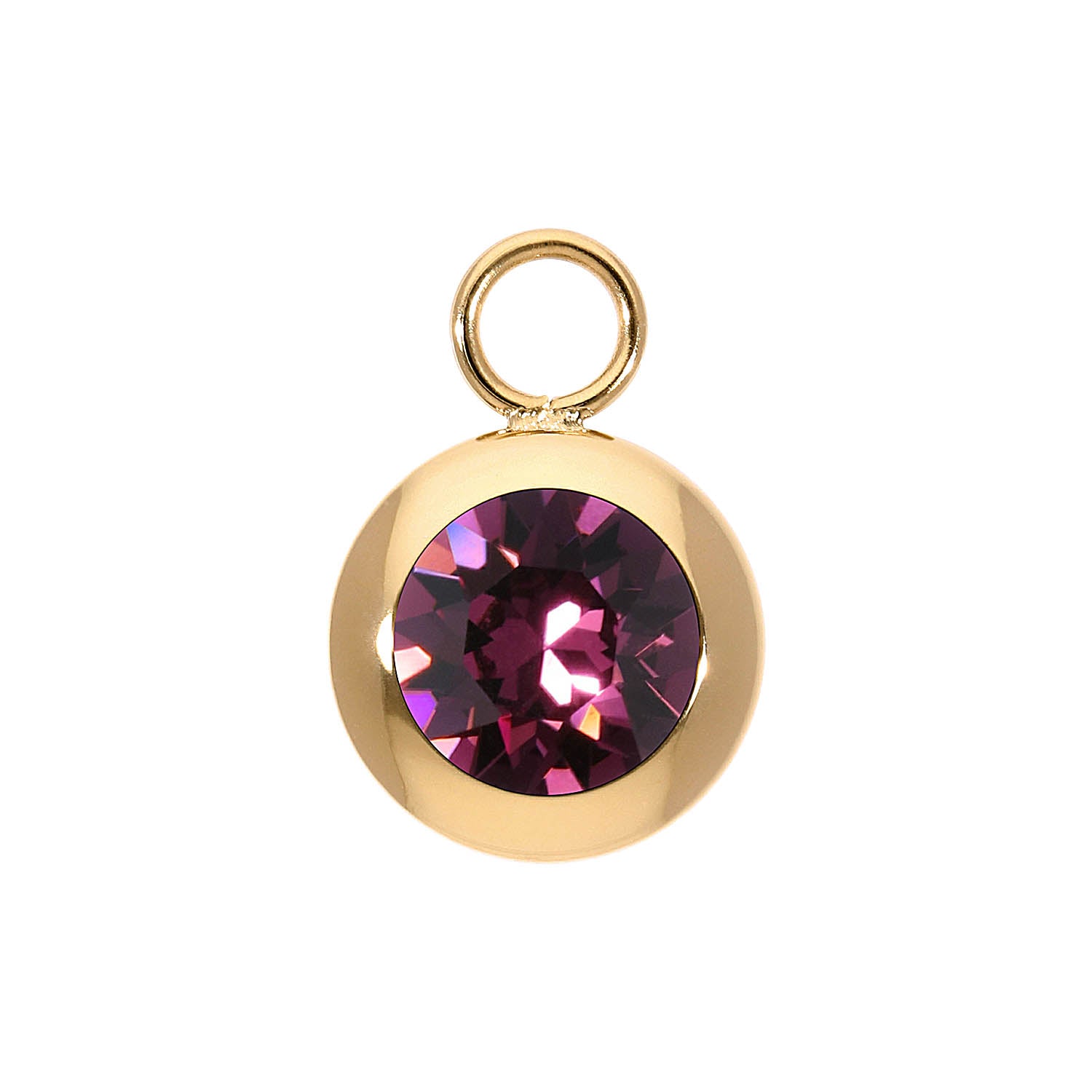 Tondo Charm 13 mm - Gold amethyst